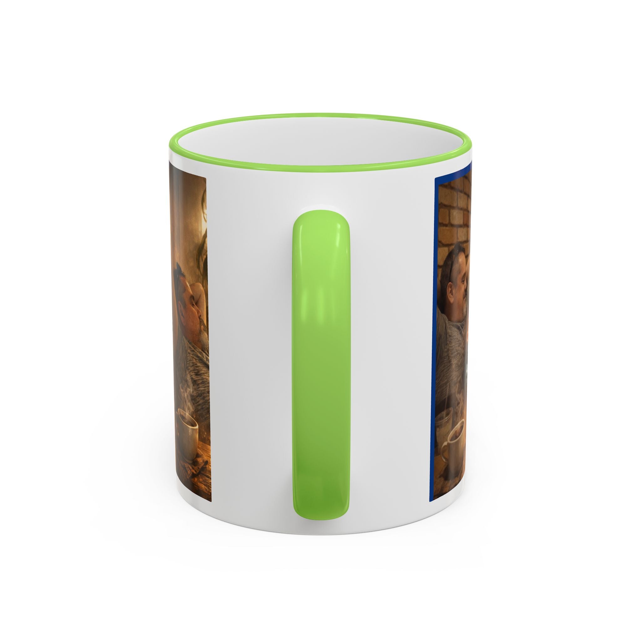 Autism Puzzle Heart Illustration Mug | Accent Rim & Handle