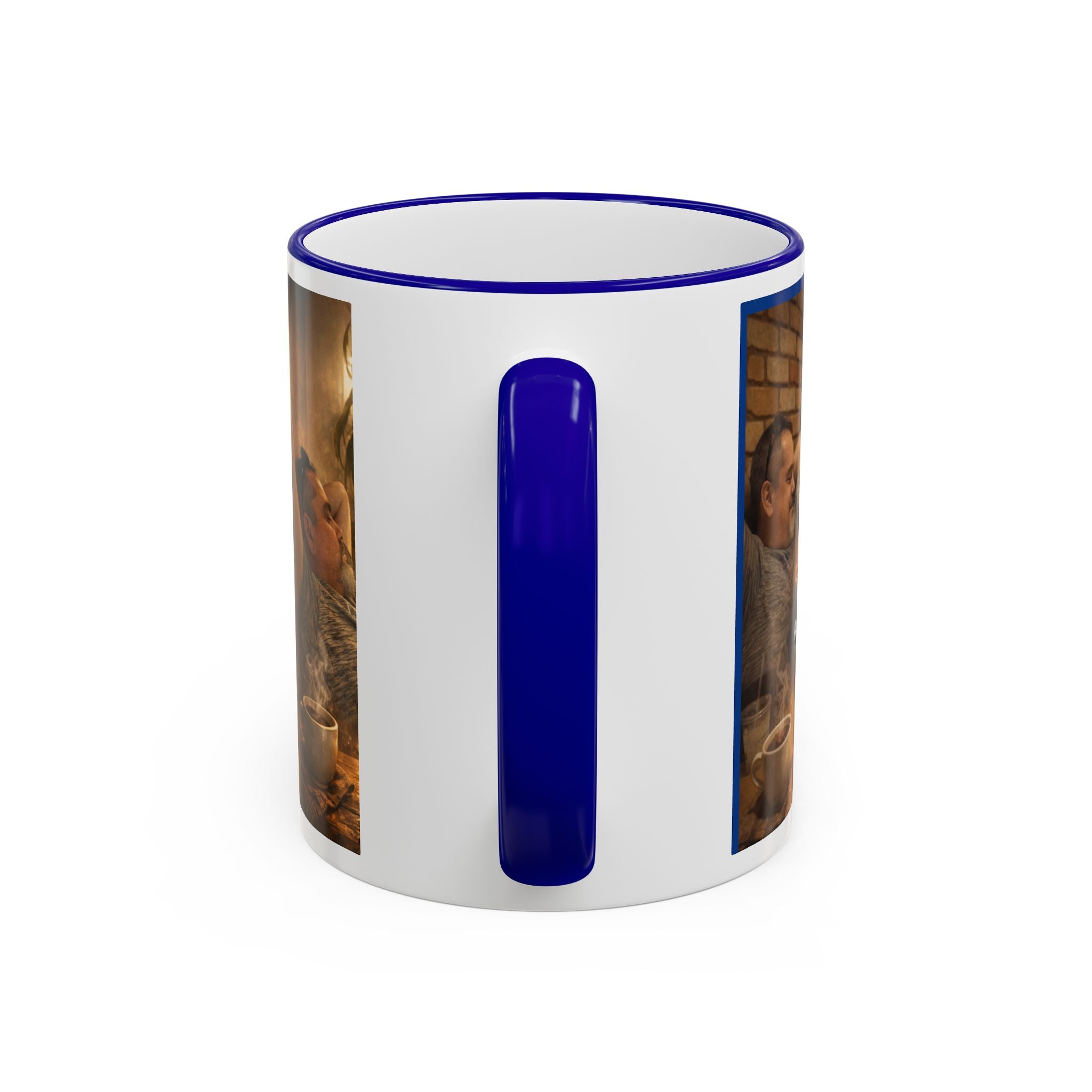 Autism Puzzle Heart Illustration Mug | Accent Rim & Handle