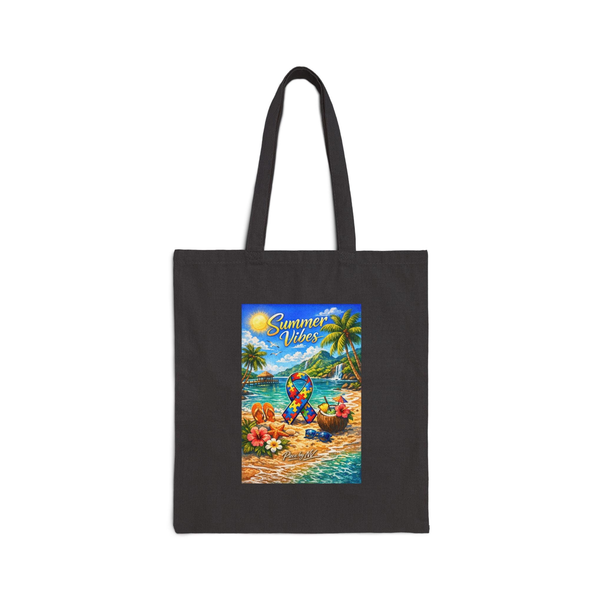 Summer Vibes Beach Scene Tote