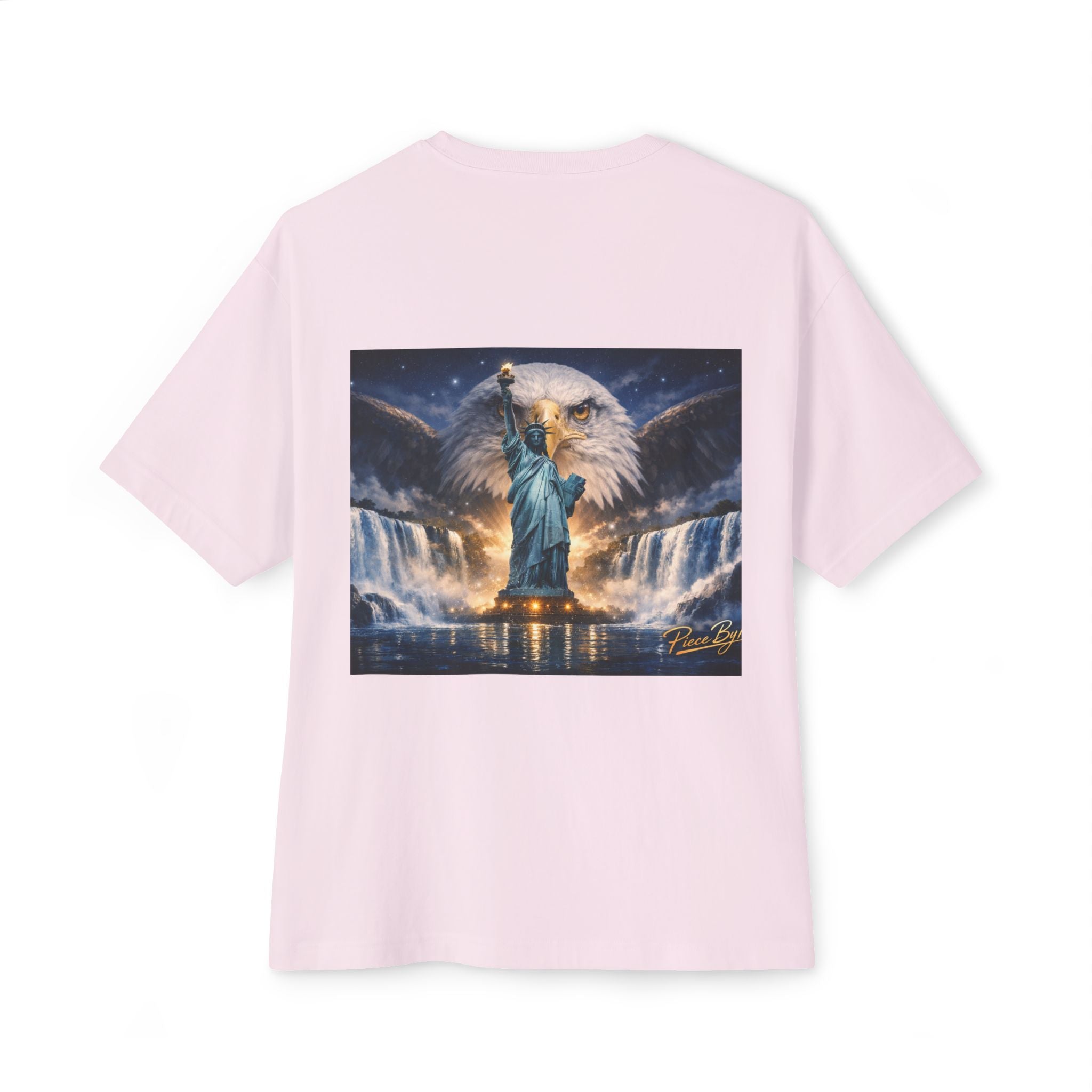 Statue of Liberty Eagle Back Print T-Shirt | Patriotic Liberty Artwork