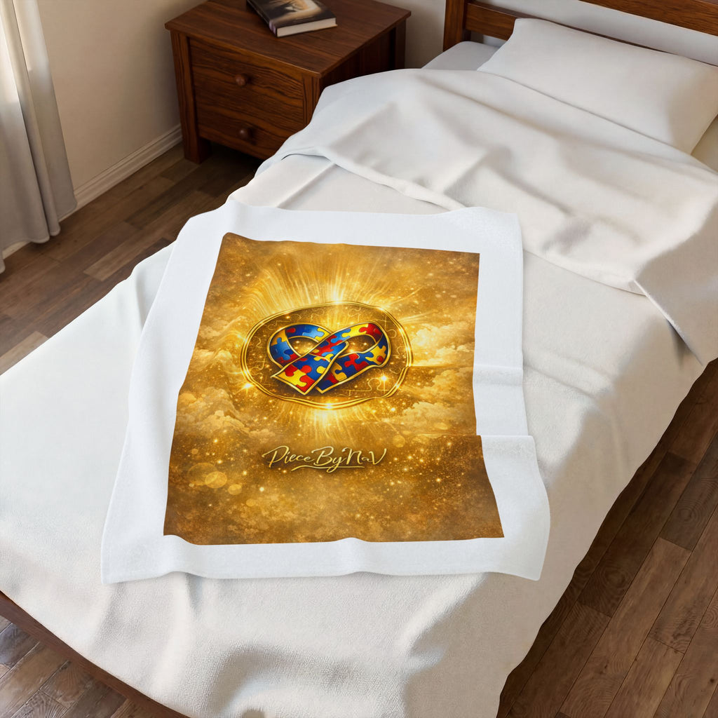 Autism Awareness Puzzle Heart Velveteen Plush Blanket