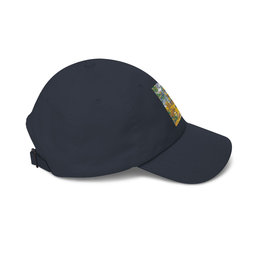 Floral Meadow Art Classic Dad Cap | Yellow Blue Wildflower Embroidery