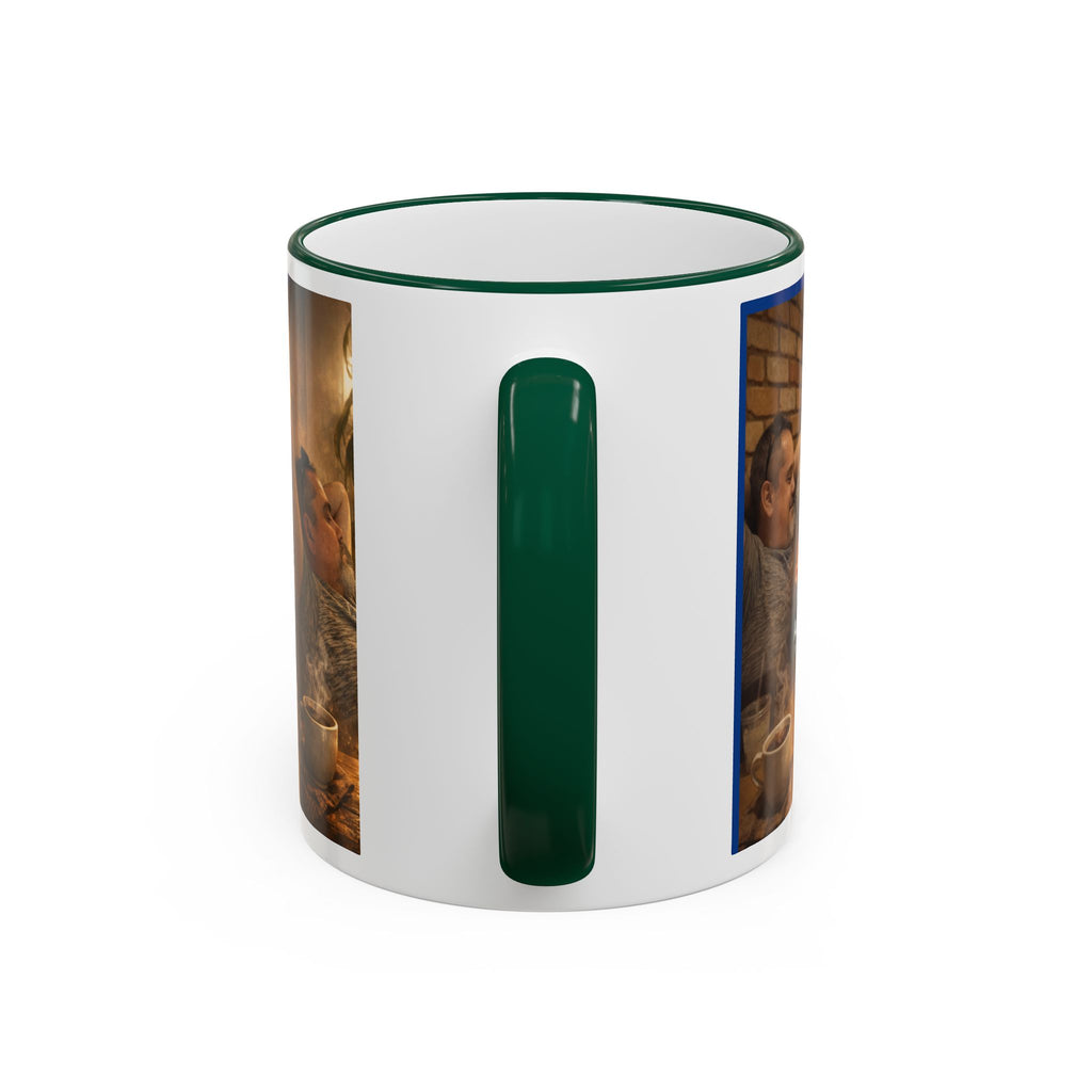 Autism Puzzle Heart Illustration Mug | Accent Rim & Handle