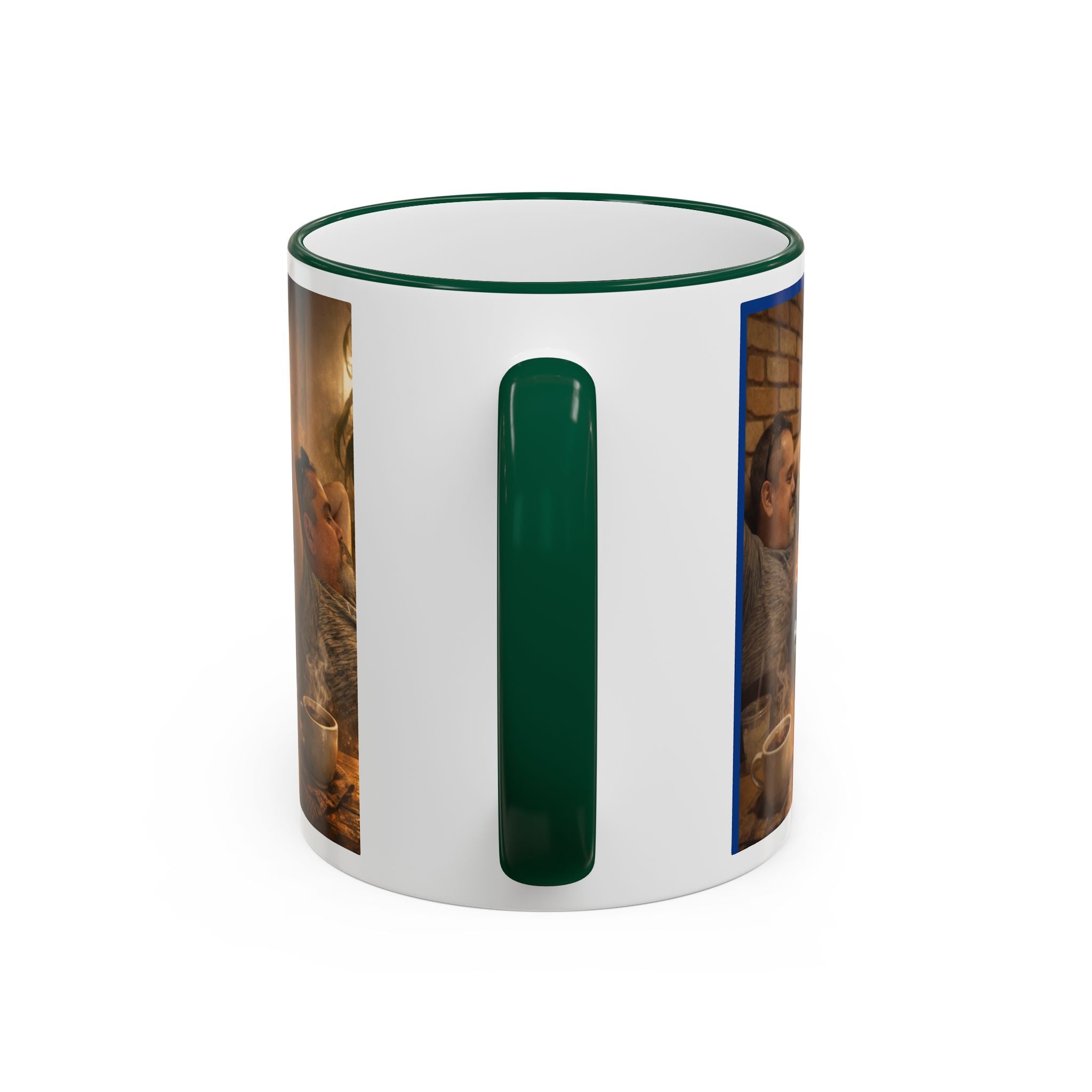 Autism Puzzle Heart Illustration Mug | Accent Rim & Handle