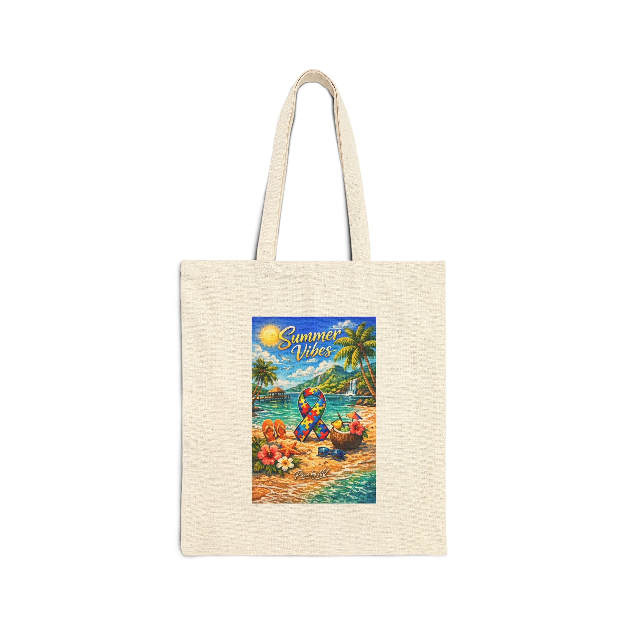 Summer Vibes Beach Scene Tote