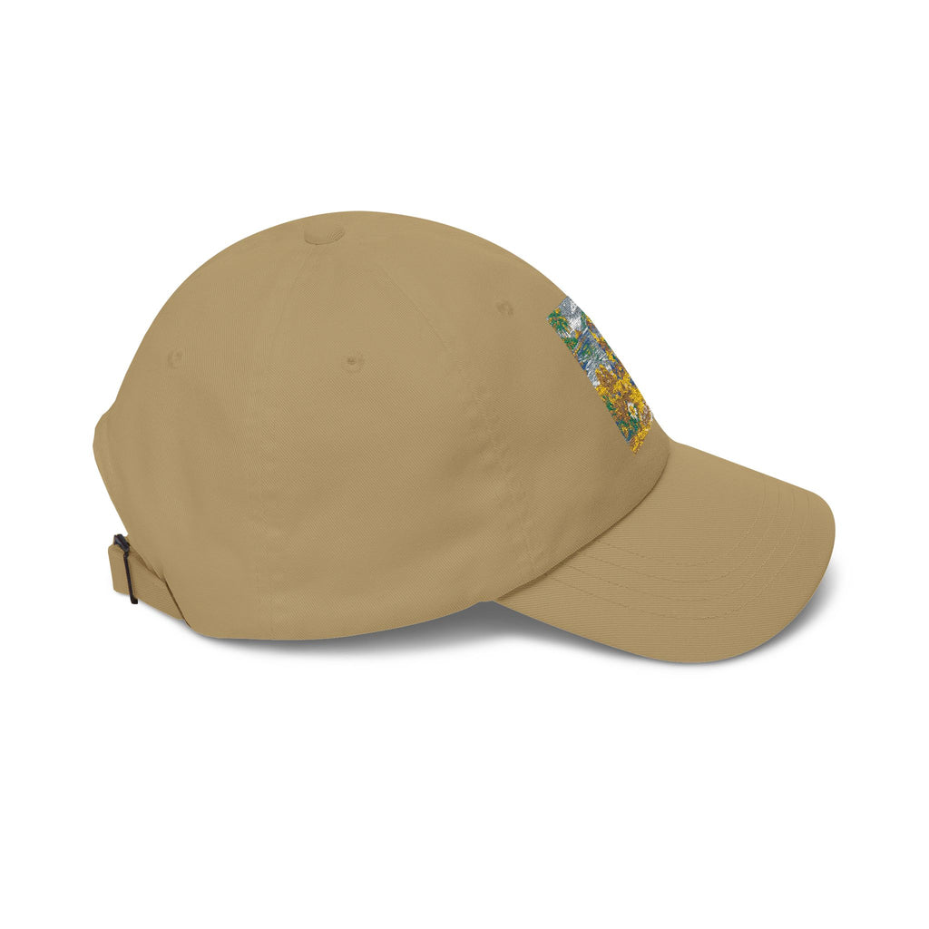 Floral Meadow Art Classic Dad Cap | Yellow Blue Wildflower Embroidery