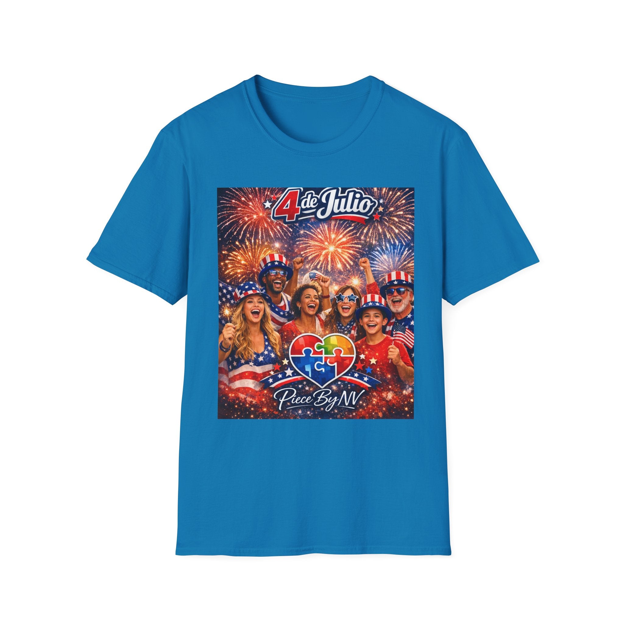 Autism Awareness American Flag 4th of July T-Shirt | Inclusion Patriotic Design