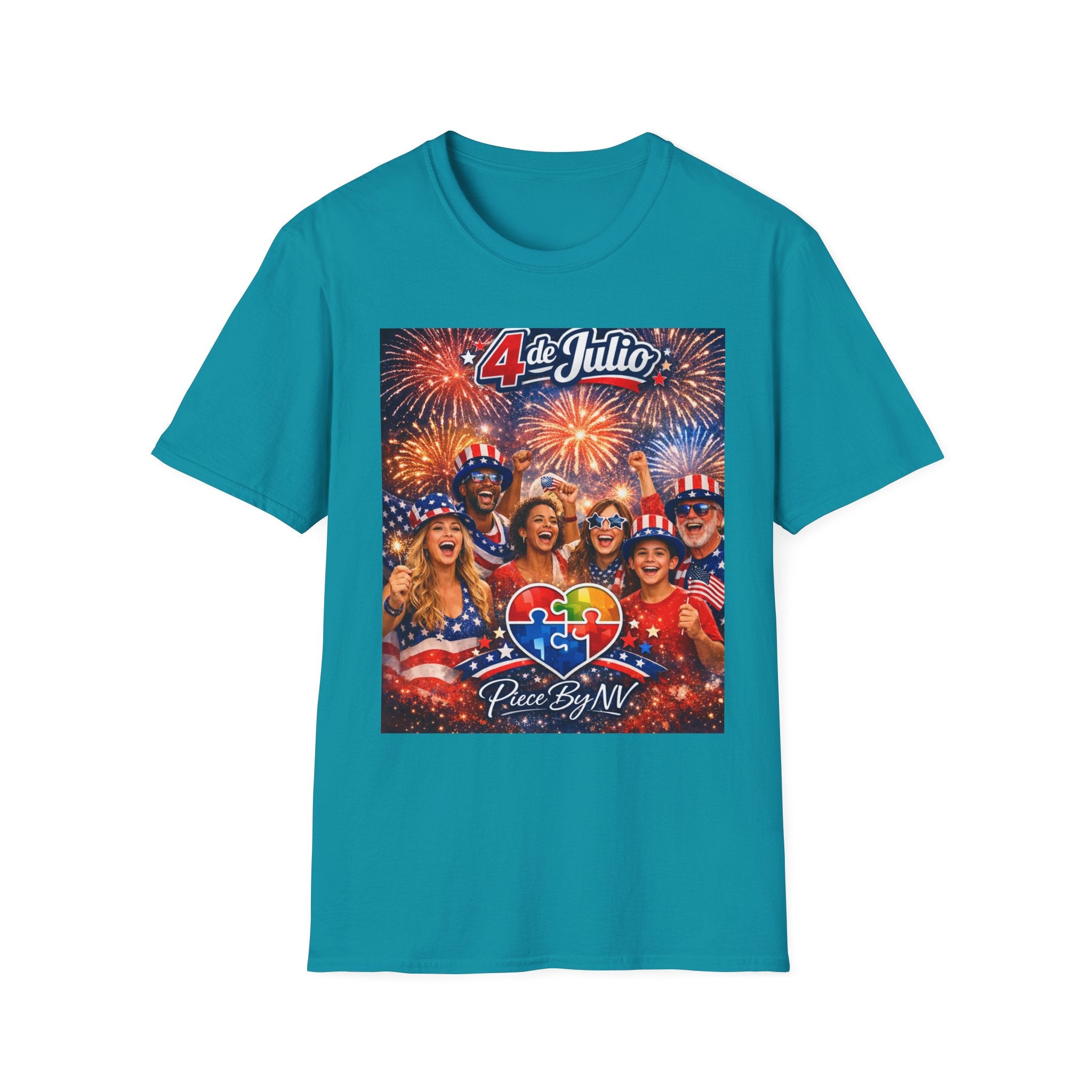 Autism Awareness American Flag 4th of July T-Shirt | Inclusion Patriotic Design