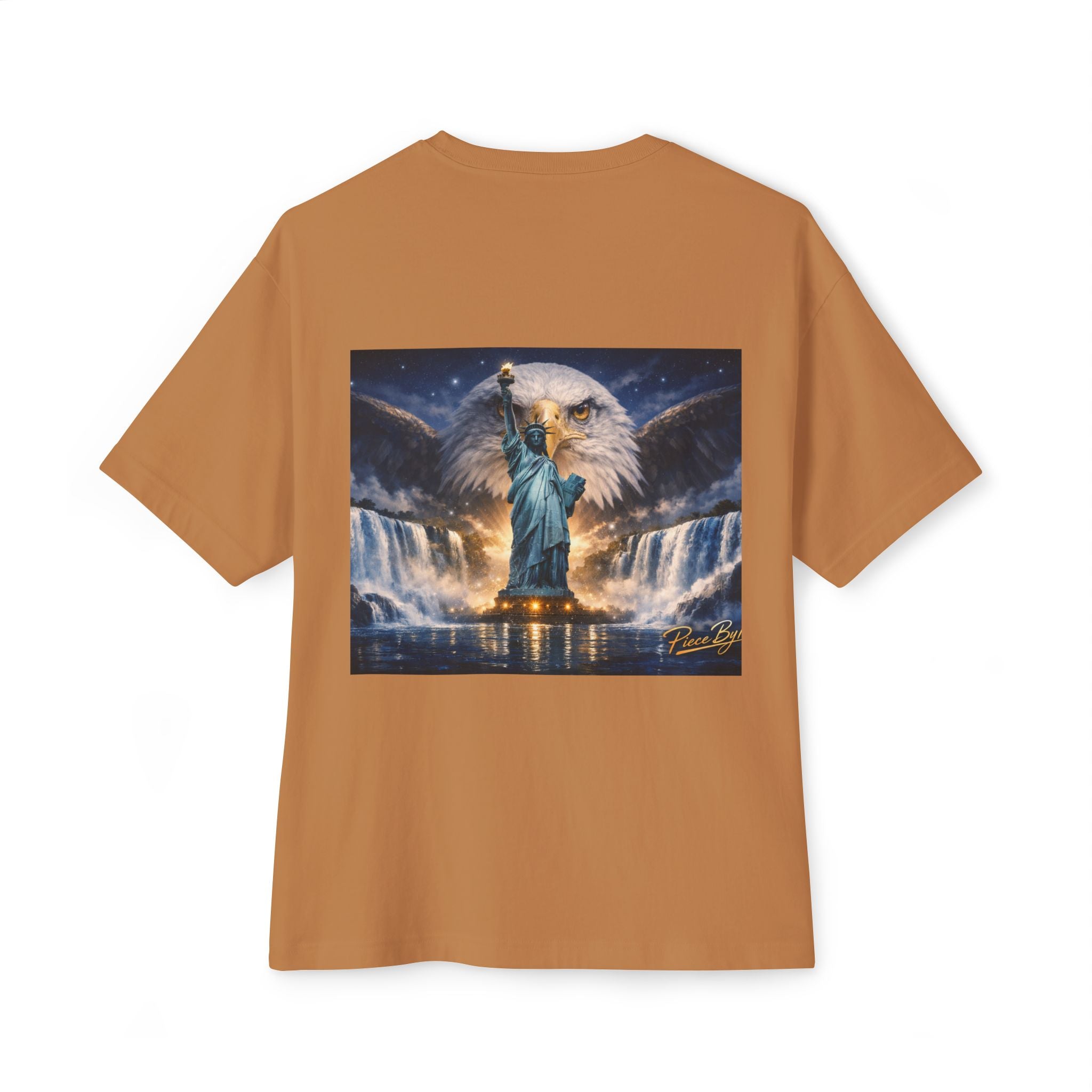 Statue of Liberty Eagle Back Print T-Shirt | Patriotic Liberty Artwork