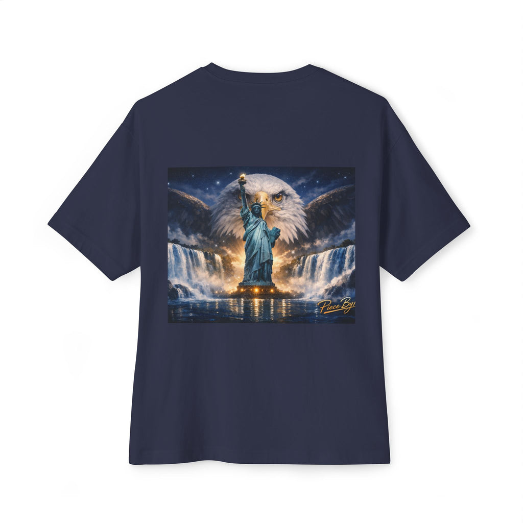 Statue of Liberty Eagle Back Print T-Shirt | Patriotic Liberty Artwork