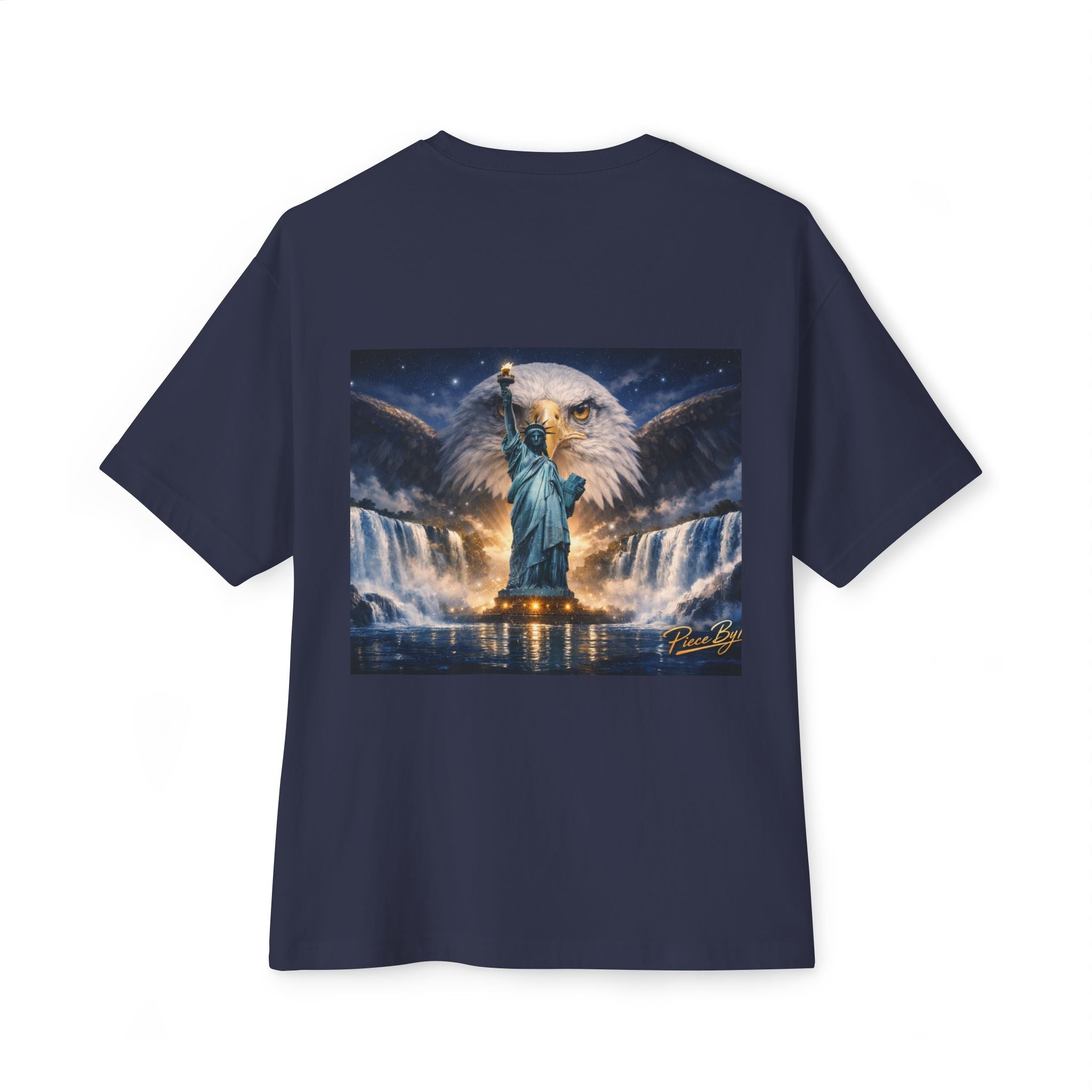 Statue of Liberty Eagle Back Print T-Shirt | Patriotic Liberty Artwork