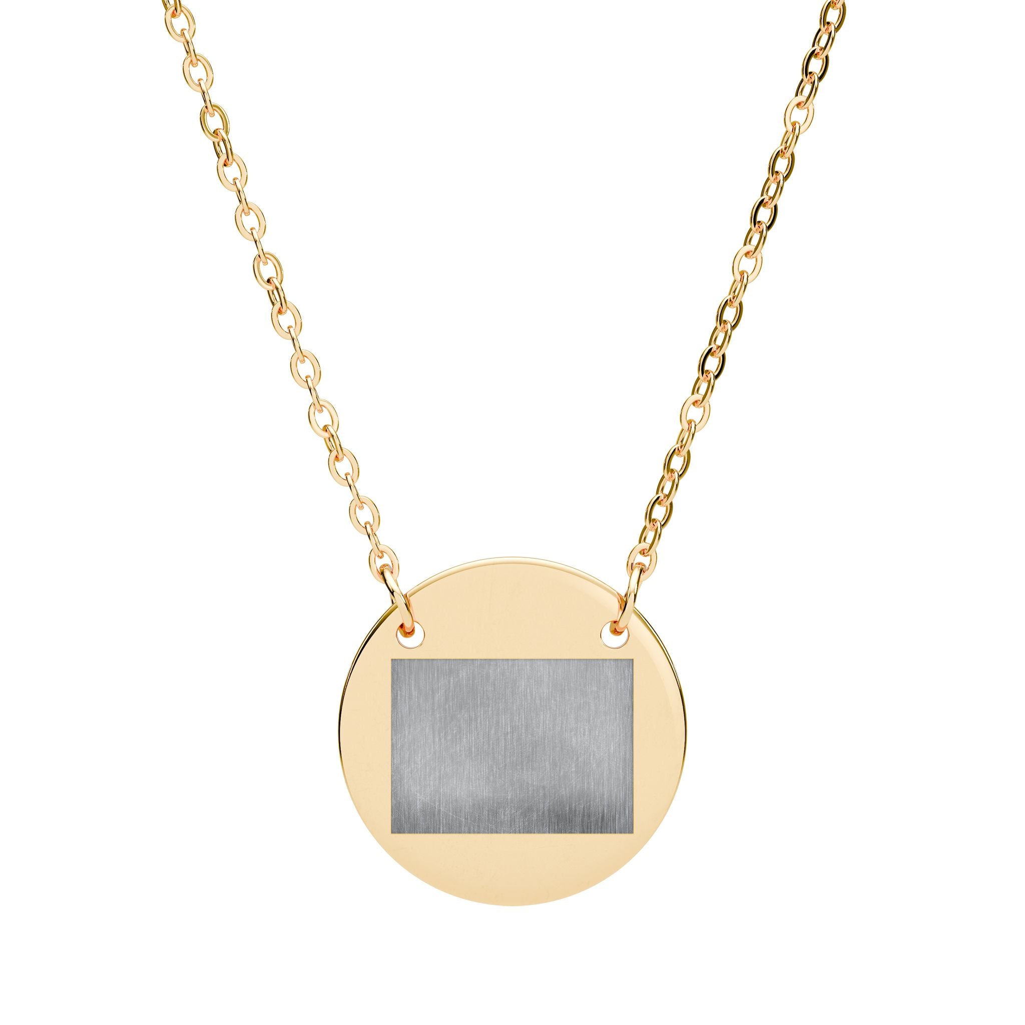 Engraved Circle Nameplate Necklace | Personalized Round Pendant, Custom Engraving