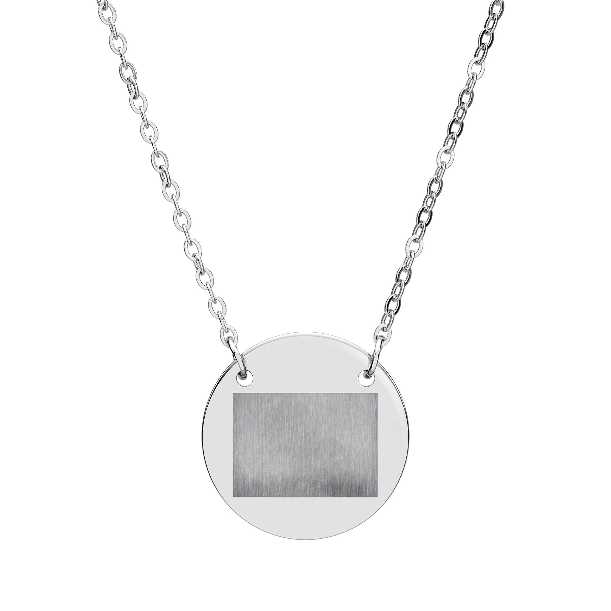 Engraved Circle Nameplate Necklace | Personalized Round Pendant, Custom Engraving