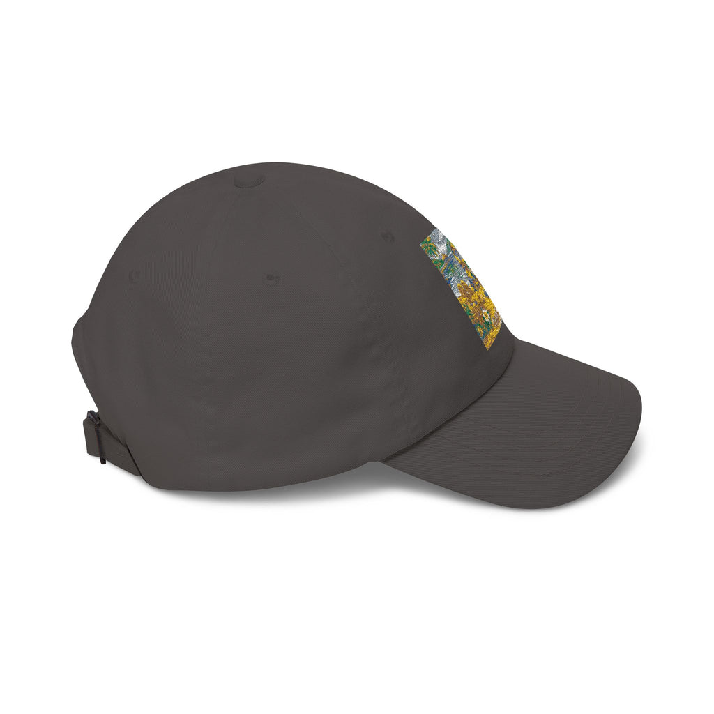 Floral Meadow Art Classic Dad Cap | Yellow Blue Wildflower Embroidery