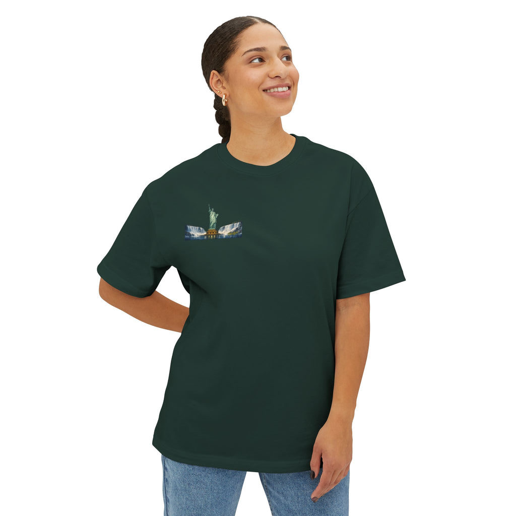 Statue of Liberty Eagle Back Print T-Shirt | Patriotic Liberty Artwork