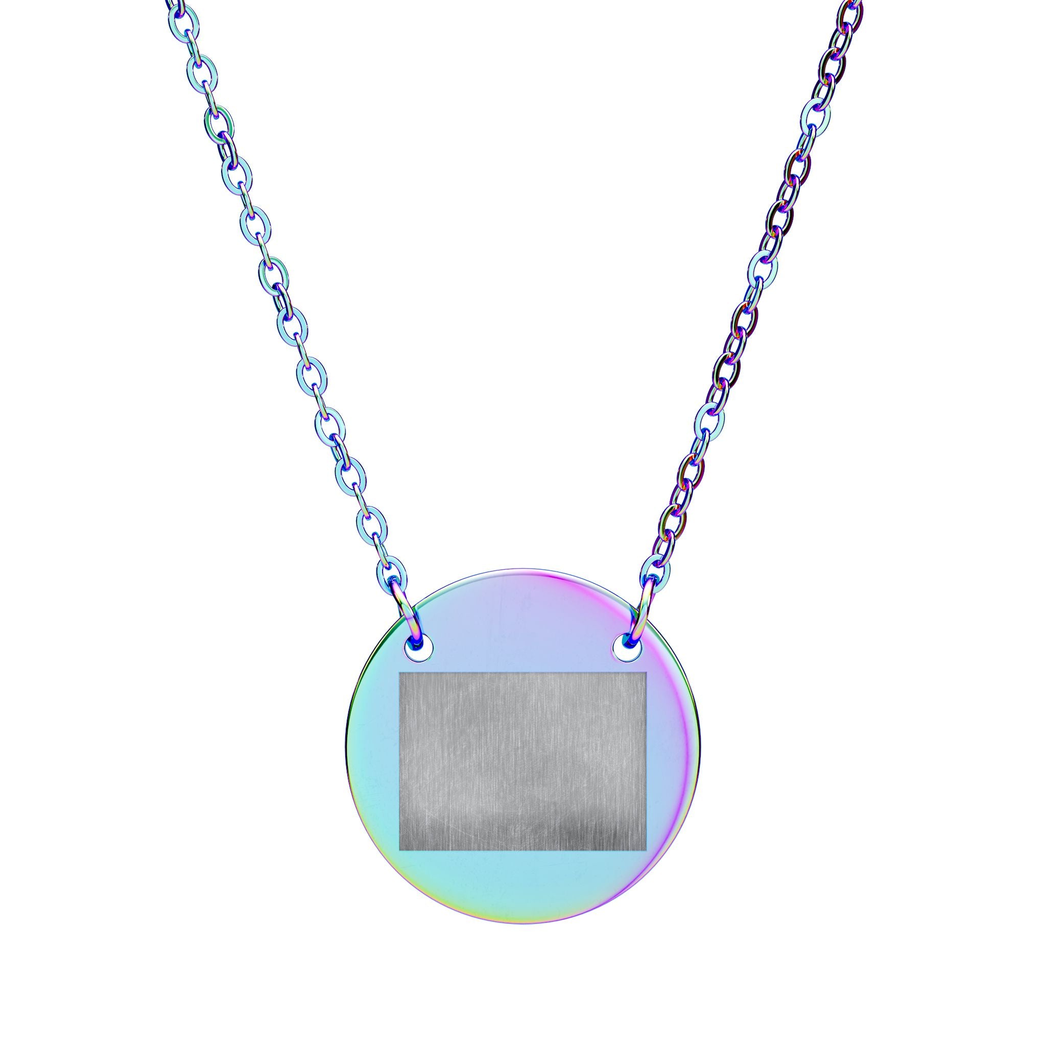 Engraved Circle Nameplate Necklace | Personalized Round Pendant, Custom Engraving