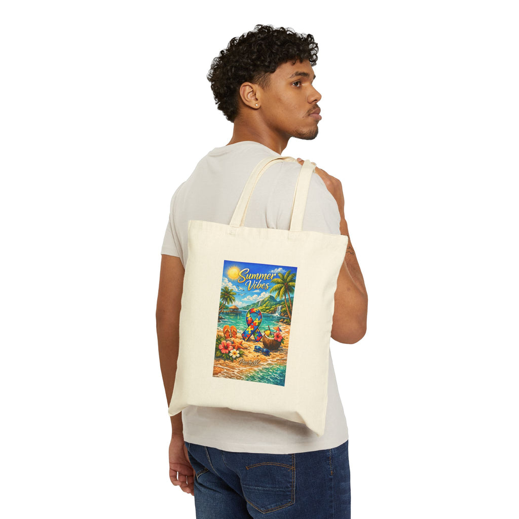 Summer Vibes Beach Scene Tote