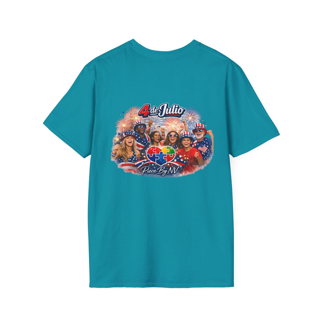 Autism Awareness American Flag 4th of July T-Shirt | Inclusion Patriotic Design