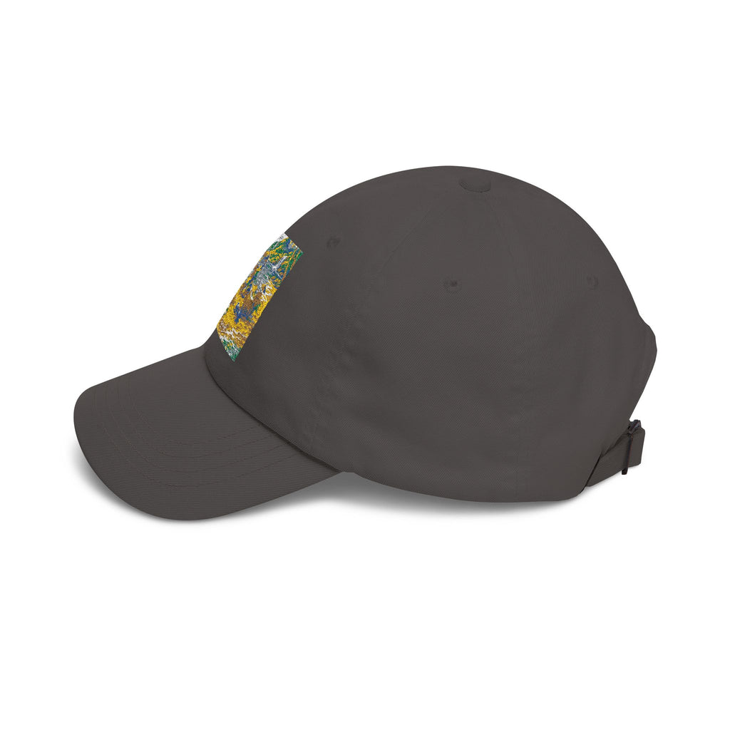 Floral Meadow Art Classic Dad Cap | Yellow Blue Wildflower Embroidery