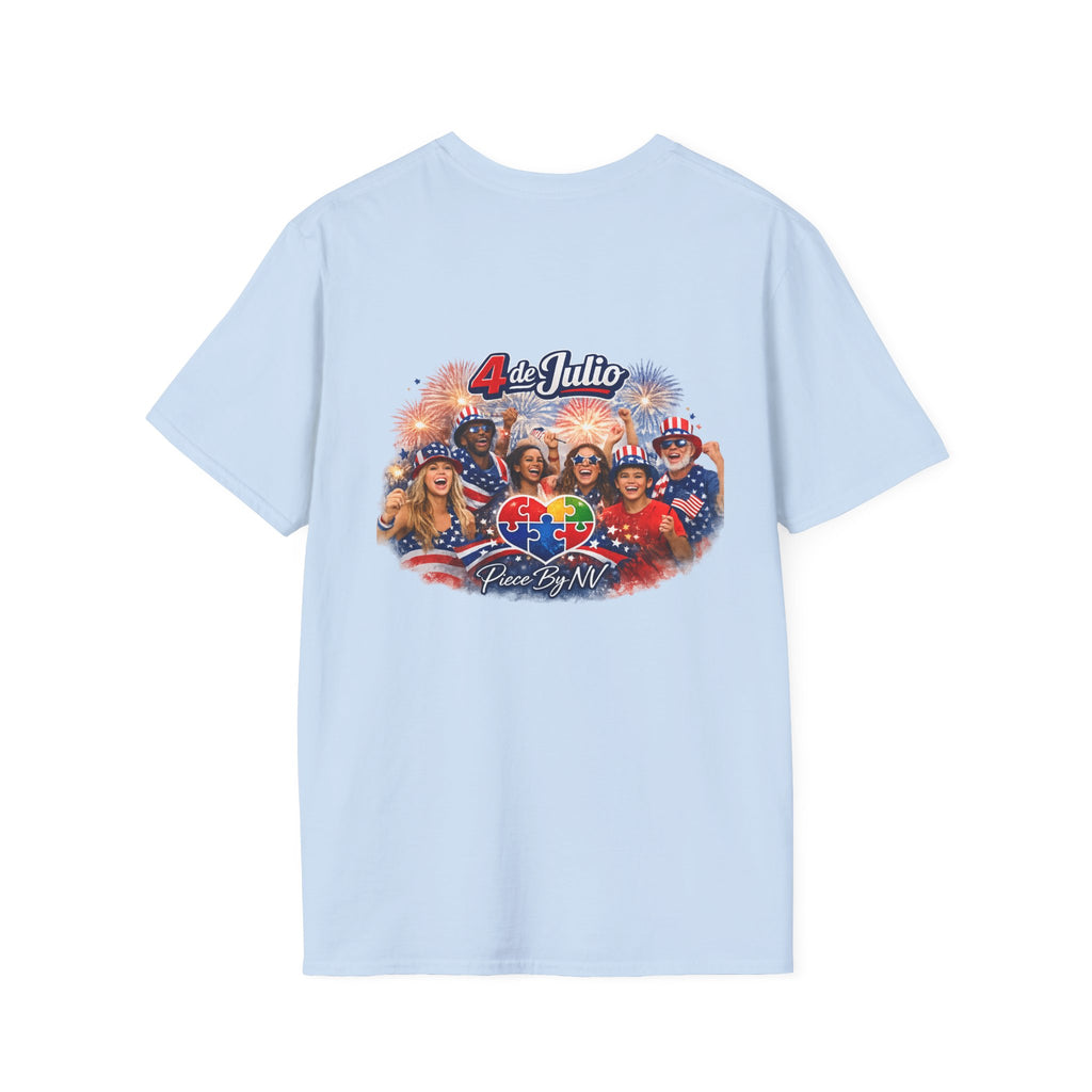 Autism Awareness American Flag 4th of July T-Shirt | Inclusion Patriotic Design