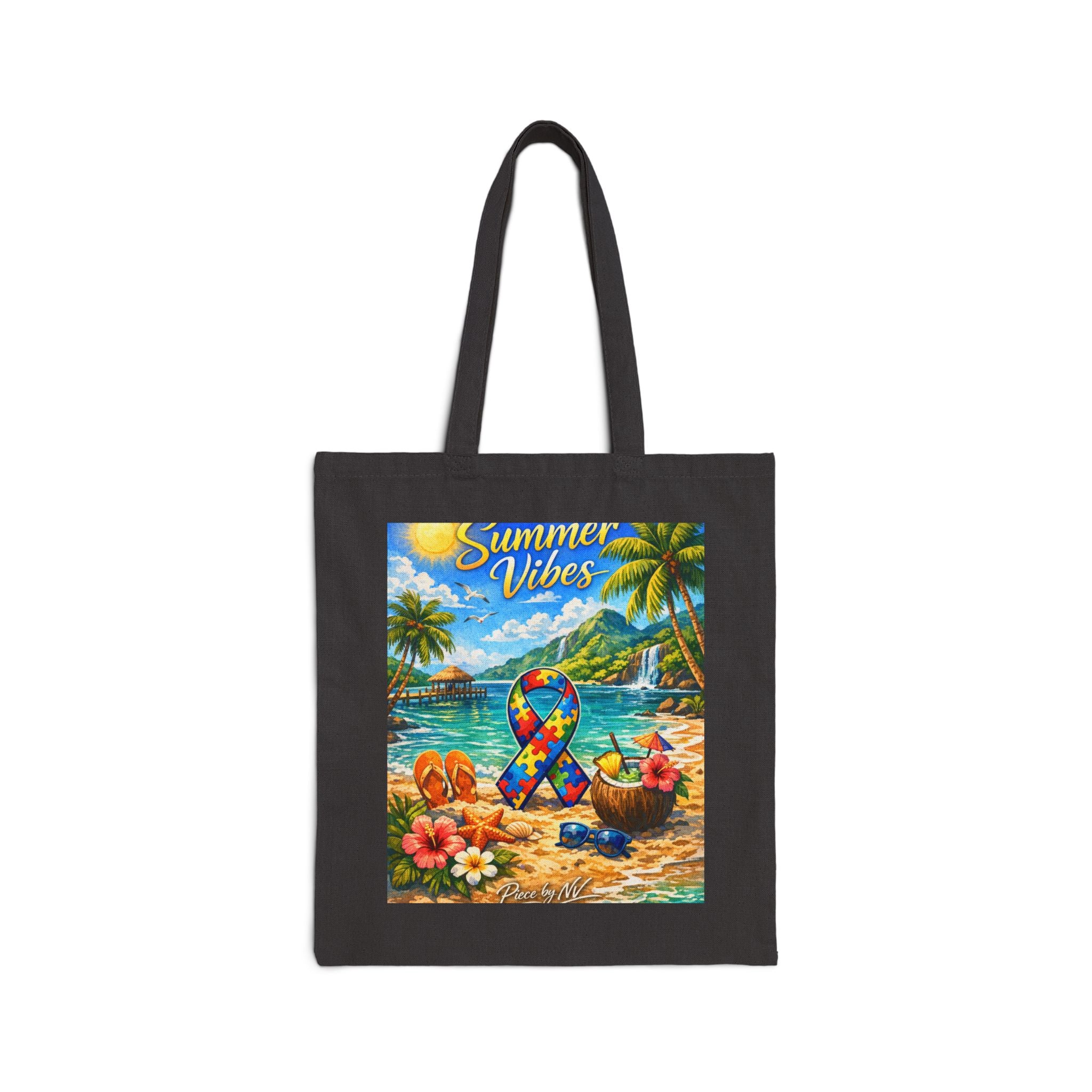 Summer Vibes Beach Scene Tote