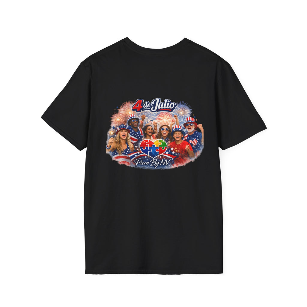 Autism Awareness American Flag 4th of July T-Shirt | Inclusion Patriotic Design
