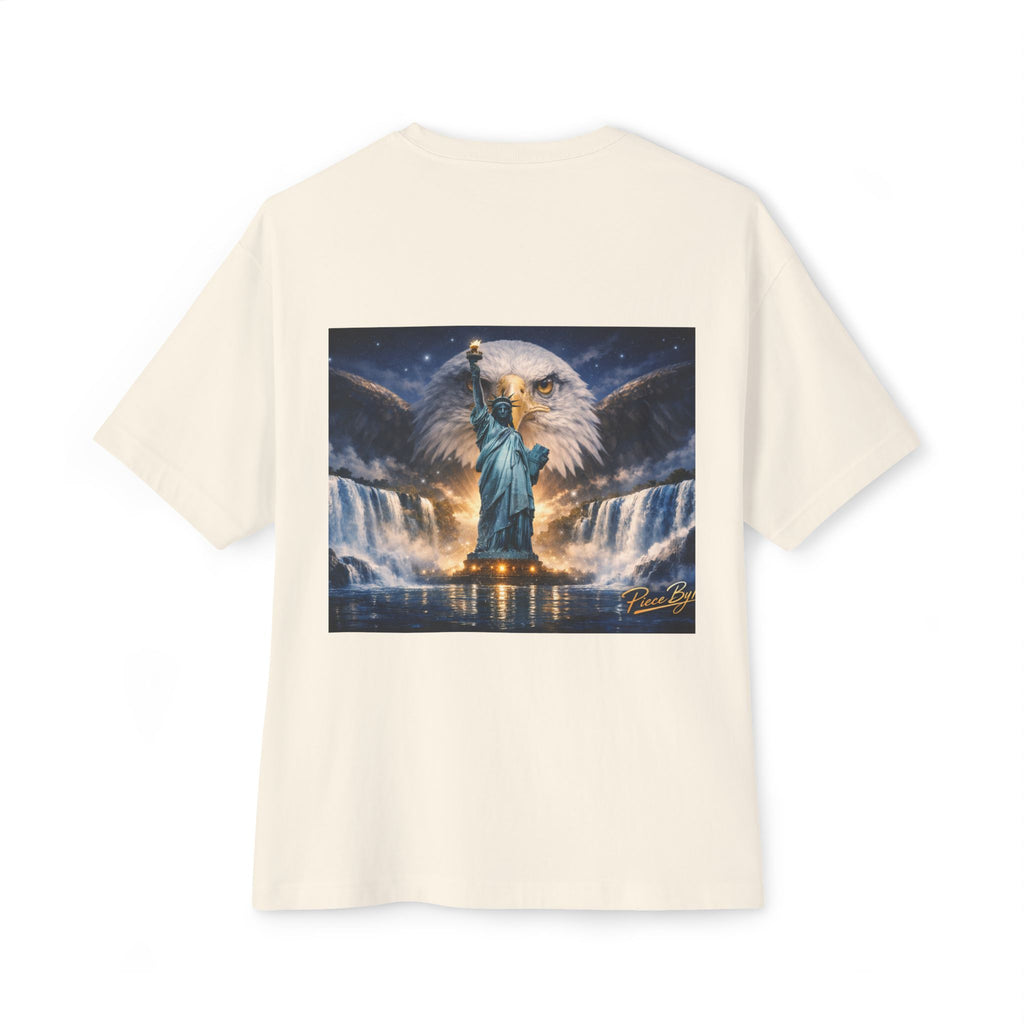 Statue of Liberty Eagle Back Print T-Shirt | Patriotic Liberty Artwork