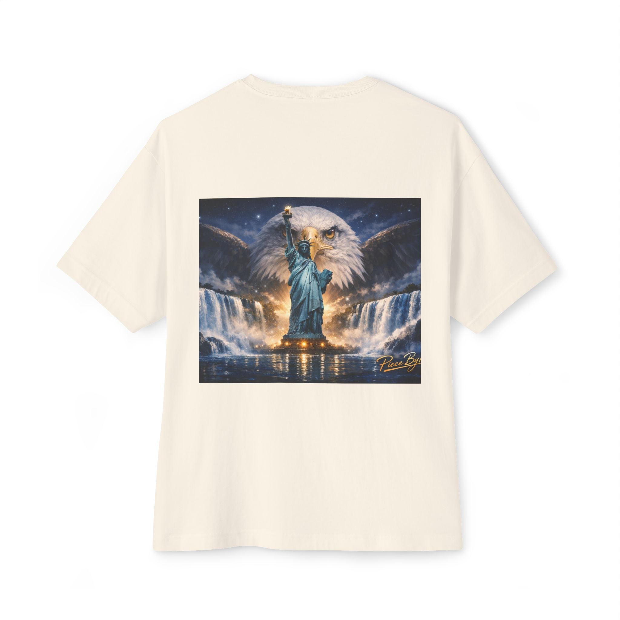Statue of Liberty Eagle Back Print T-Shirt | Patriotic Liberty Artwork