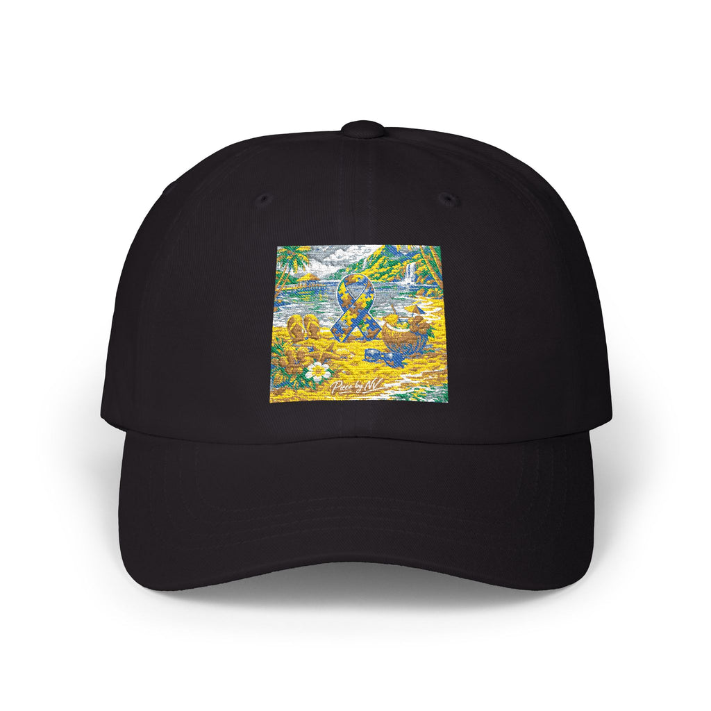 Floral Meadow Art Classic Dad Cap | Yellow Blue Wildflower Embroidery