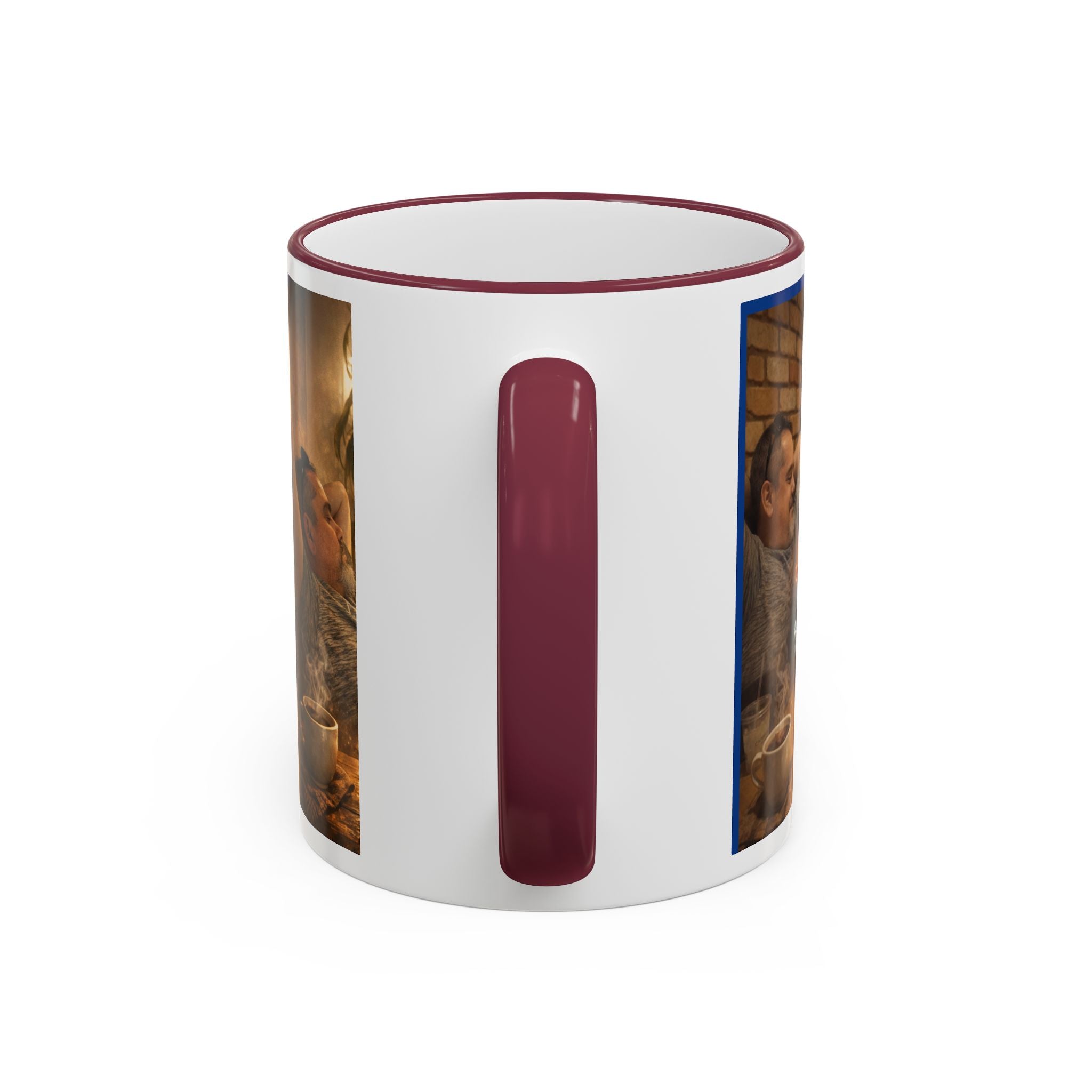 Autism Puzzle Heart Illustration Mug | Accent Rim & Handle