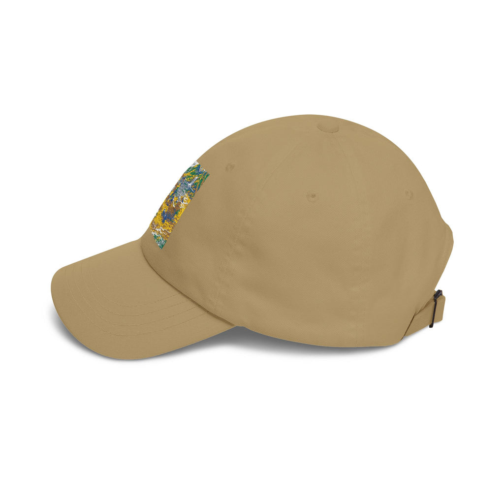 Floral Meadow Art Classic Dad Cap | Yellow Blue Wildflower Embroidery