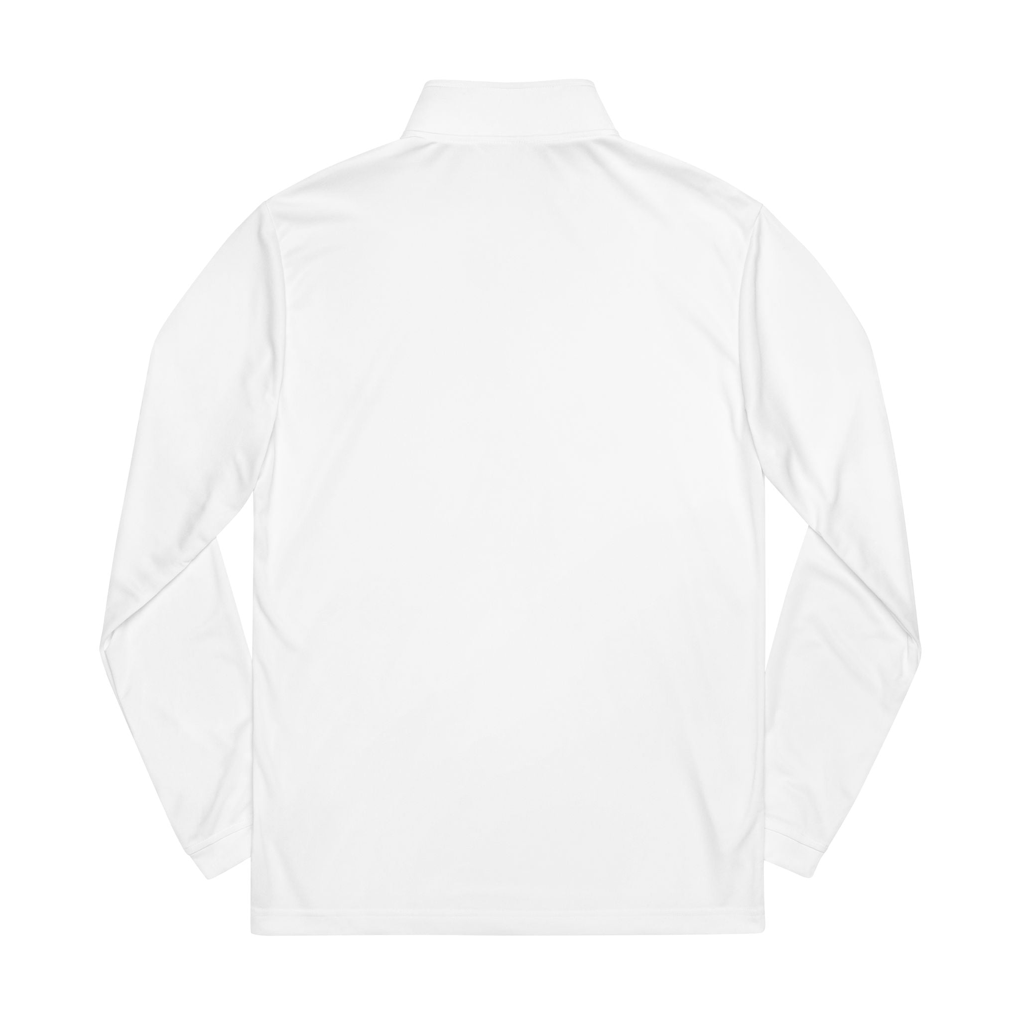 Embroidered Quarter-Zip Pullover — Abstract Gold & Navy Patch