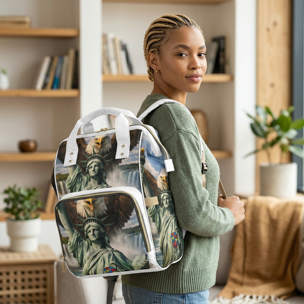 Statue of Liberty Diaper Backpack — Patriotic Multifunctional Baby Bag