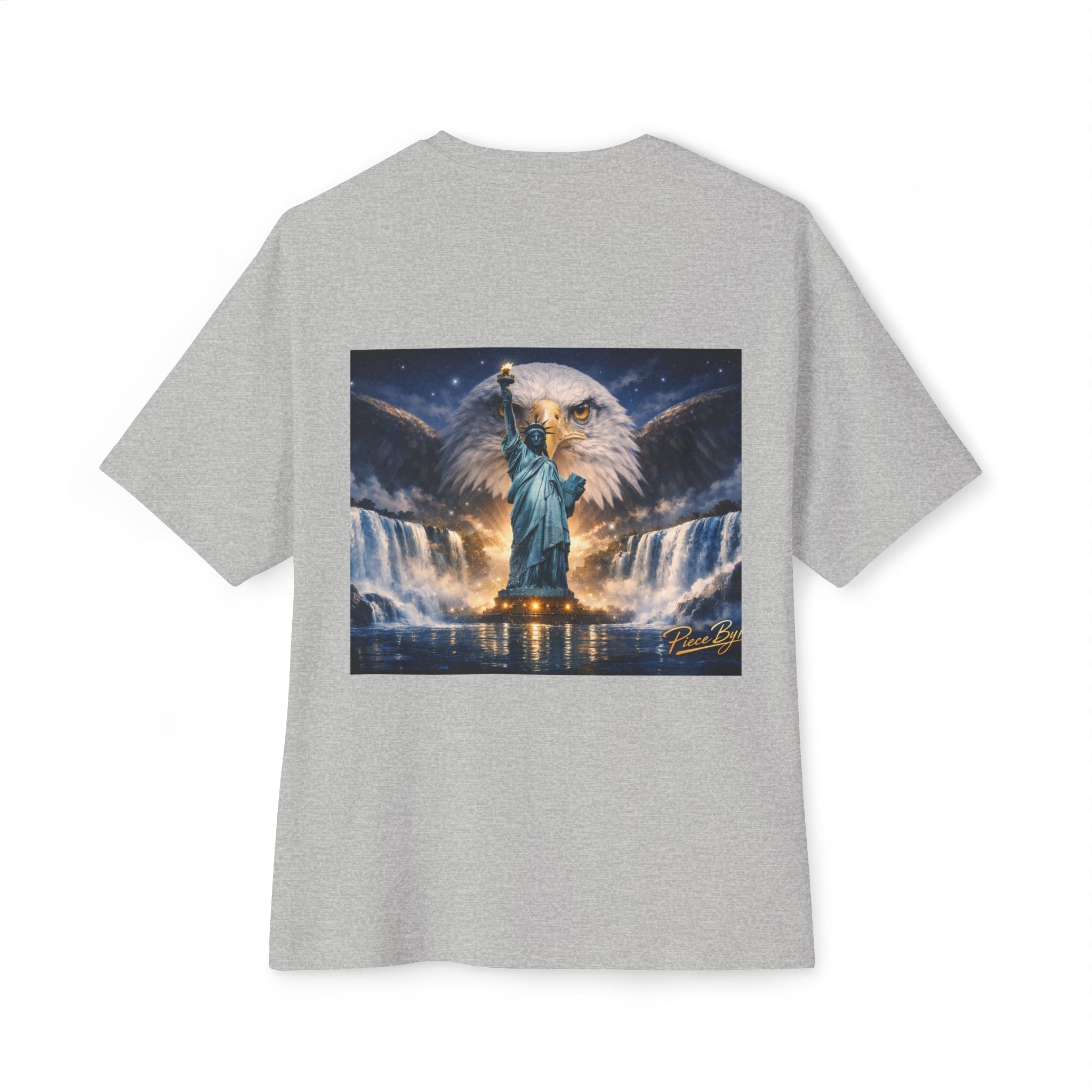 Statue of Liberty Eagle Back Print T-Shirt | Patriotic Liberty Artwork