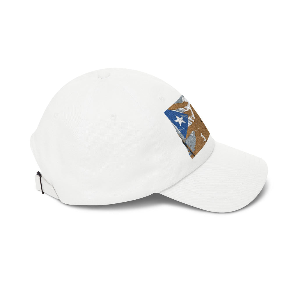 Puerto Rican Flag Surf Shack Dad Cap | Retro Beach Illustration Dad Cap