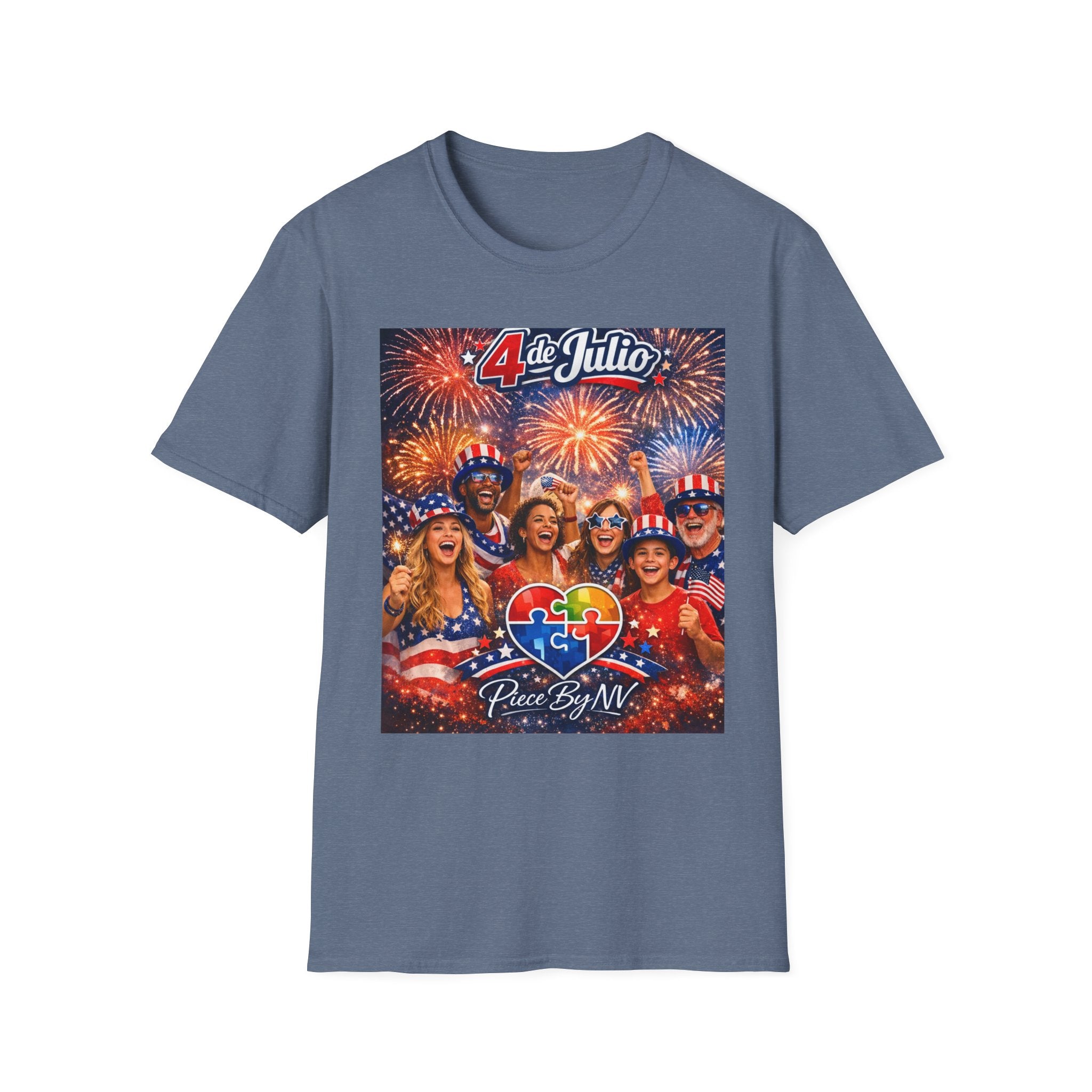 Autism Awareness American Flag 4th of July T-Shirt | Inclusion Patriotic Design