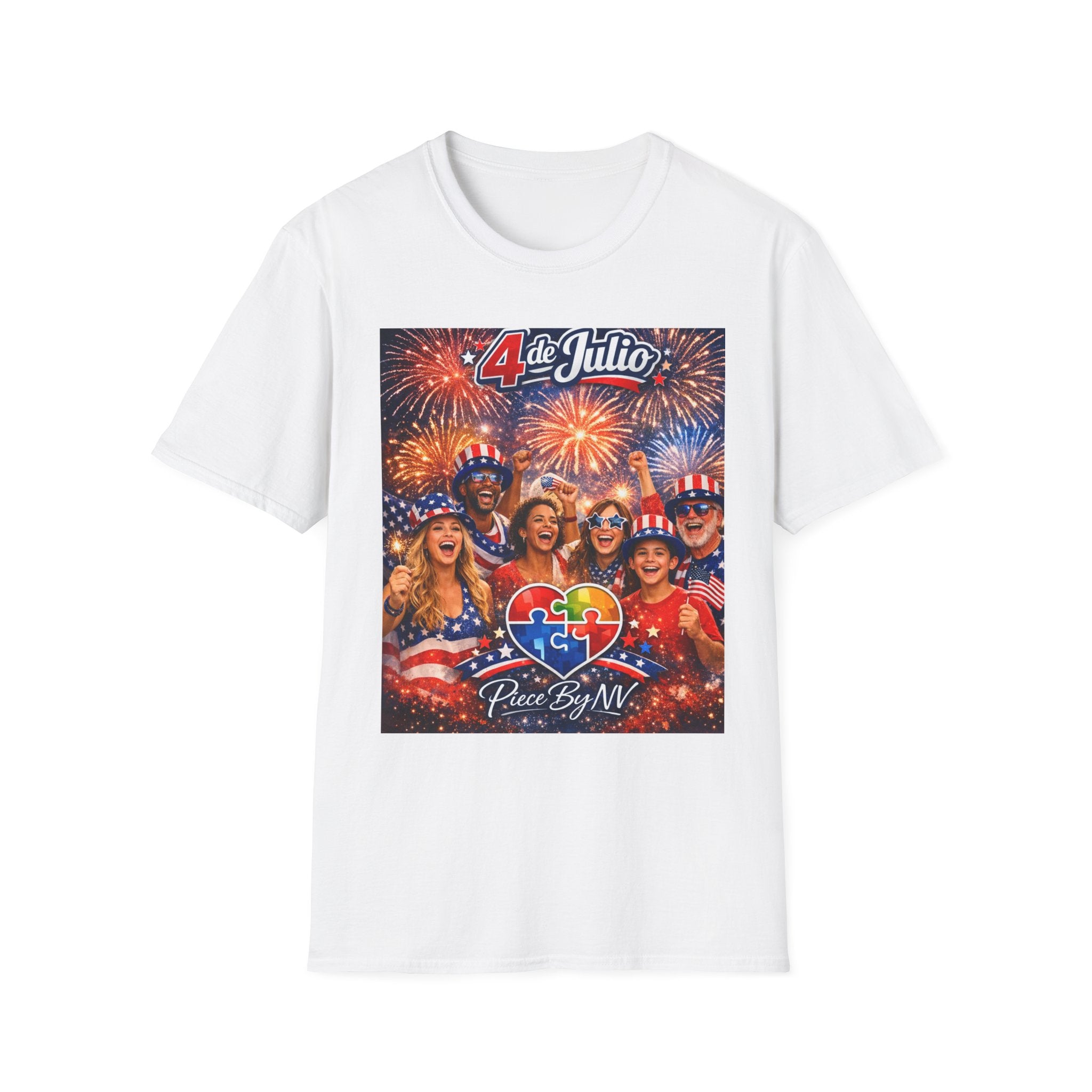 Autism Awareness American Flag 4th of July T-Shirt | Inclusion Patriotic Design