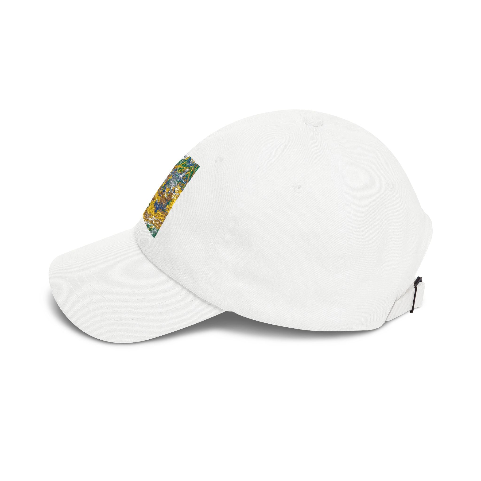 Floral Meadow Art Classic Dad Cap | Yellow Blue Wildflower Embroidery