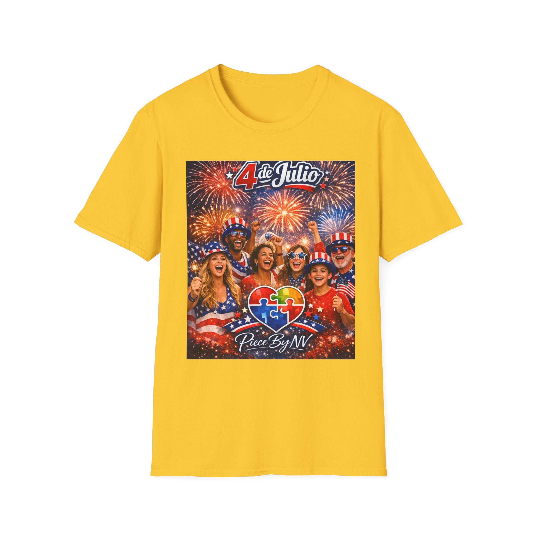 Autism Awareness American Flag 4th of July T-Shirt | Inclusion Patriotic Design