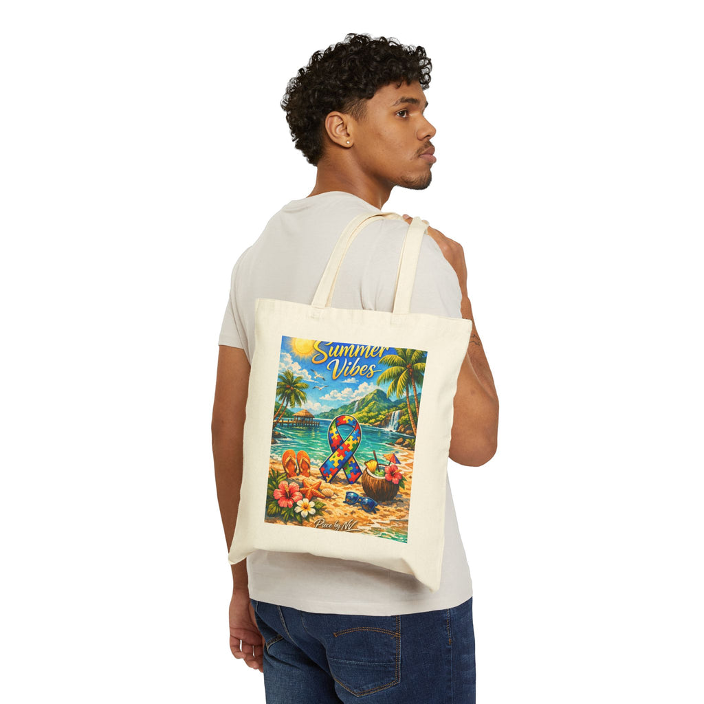 Summer Vibes Beach Scene Tote