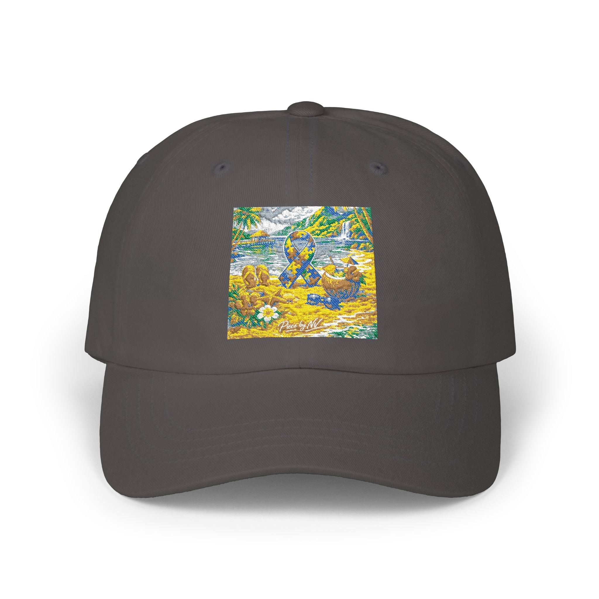 Floral Meadow Art Classic Dad Cap | Yellow Blue Wildflower Embroidery