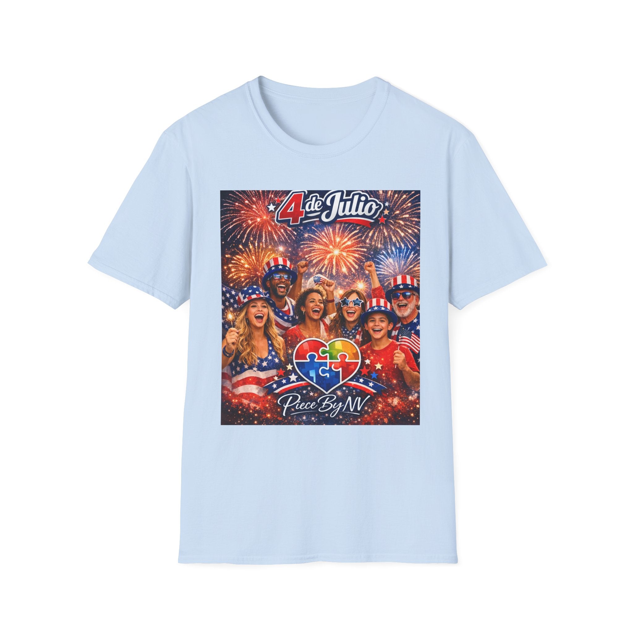 Autism Awareness American Flag 4th of July T-Shirt | Inclusion Patriotic Design