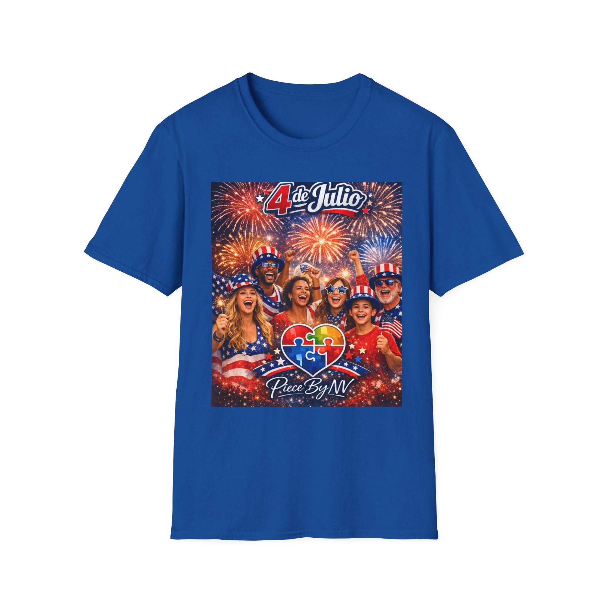 Autism Awareness American Flag 4th of July T-Shirt | Inclusion Patriotic Design