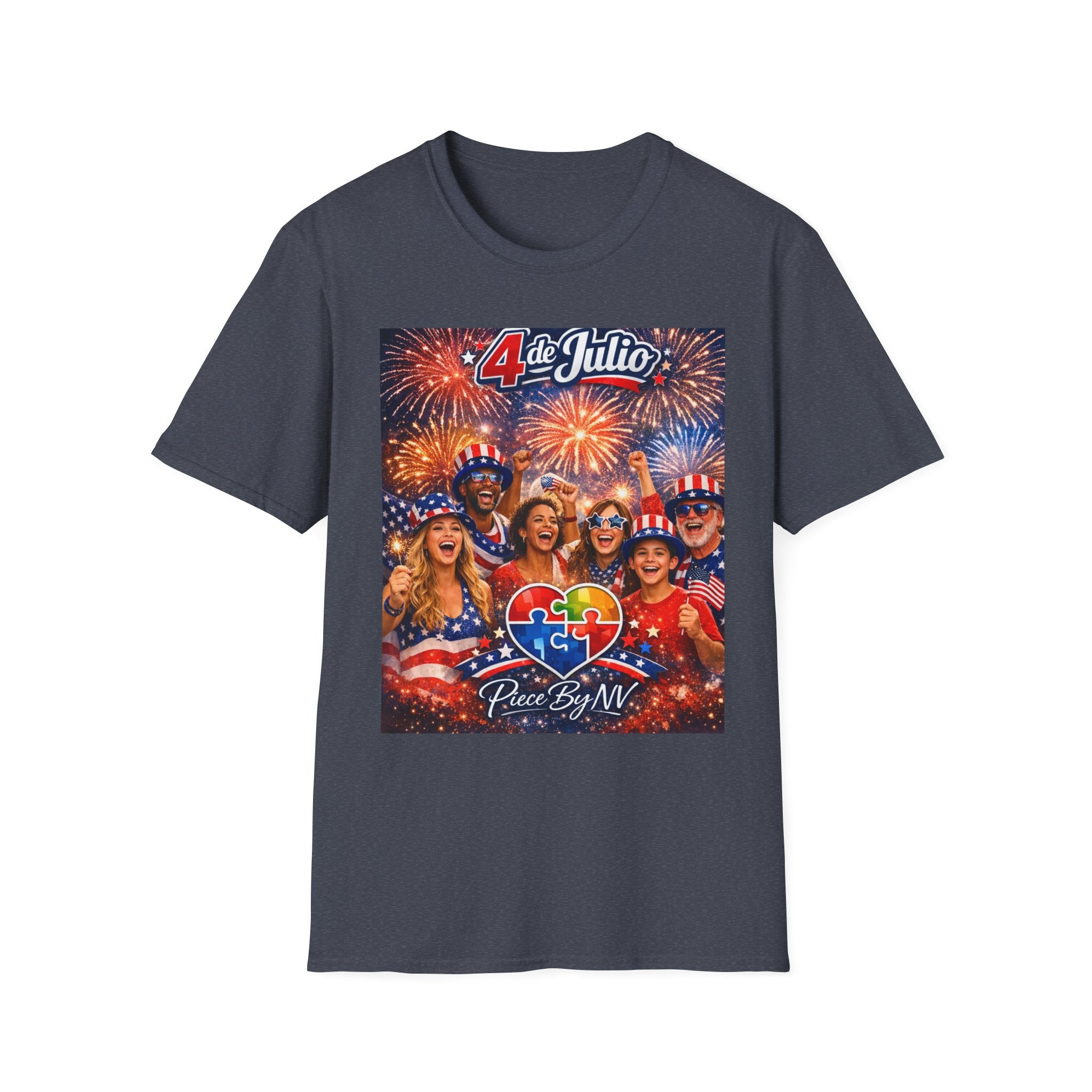 Autism Awareness American Flag 4th of July T-Shirt | Inclusion Patriotic Design