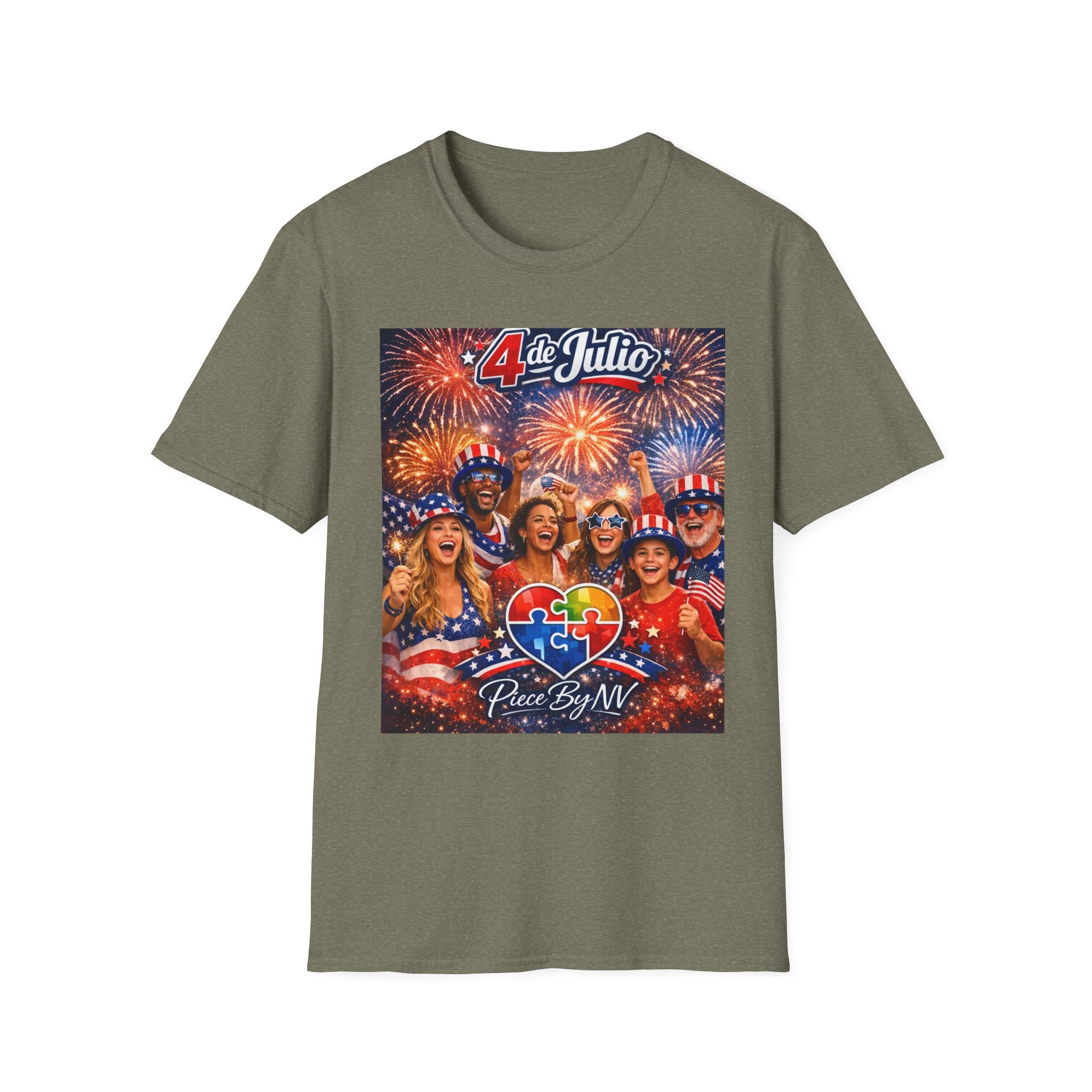 Autism Awareness American Flag 4th of July T-Shirt | Inclusion Patriotic Design