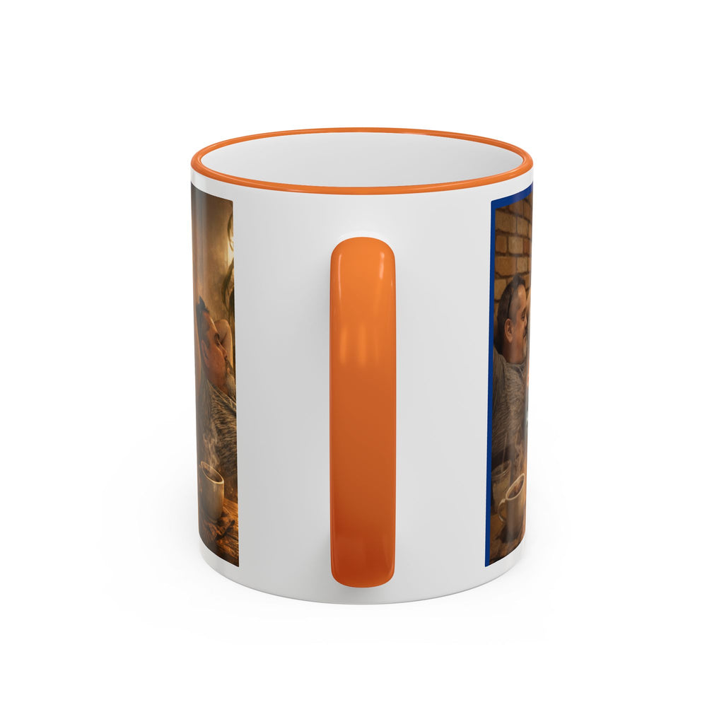 Autism Puzzle Heart Illustration Mug | Accent Rim & Handle