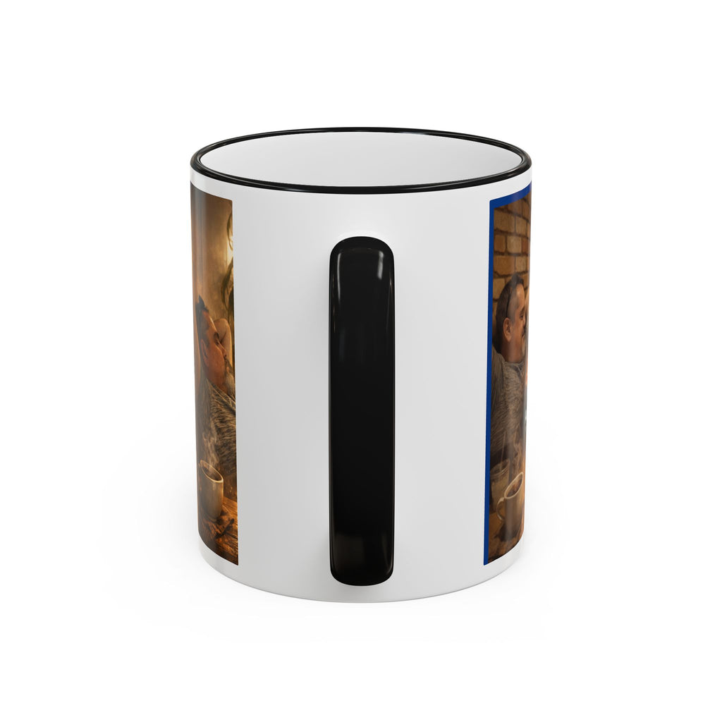 Autism Puzzle Heart Illustration Mug | Accent Rim & Handle