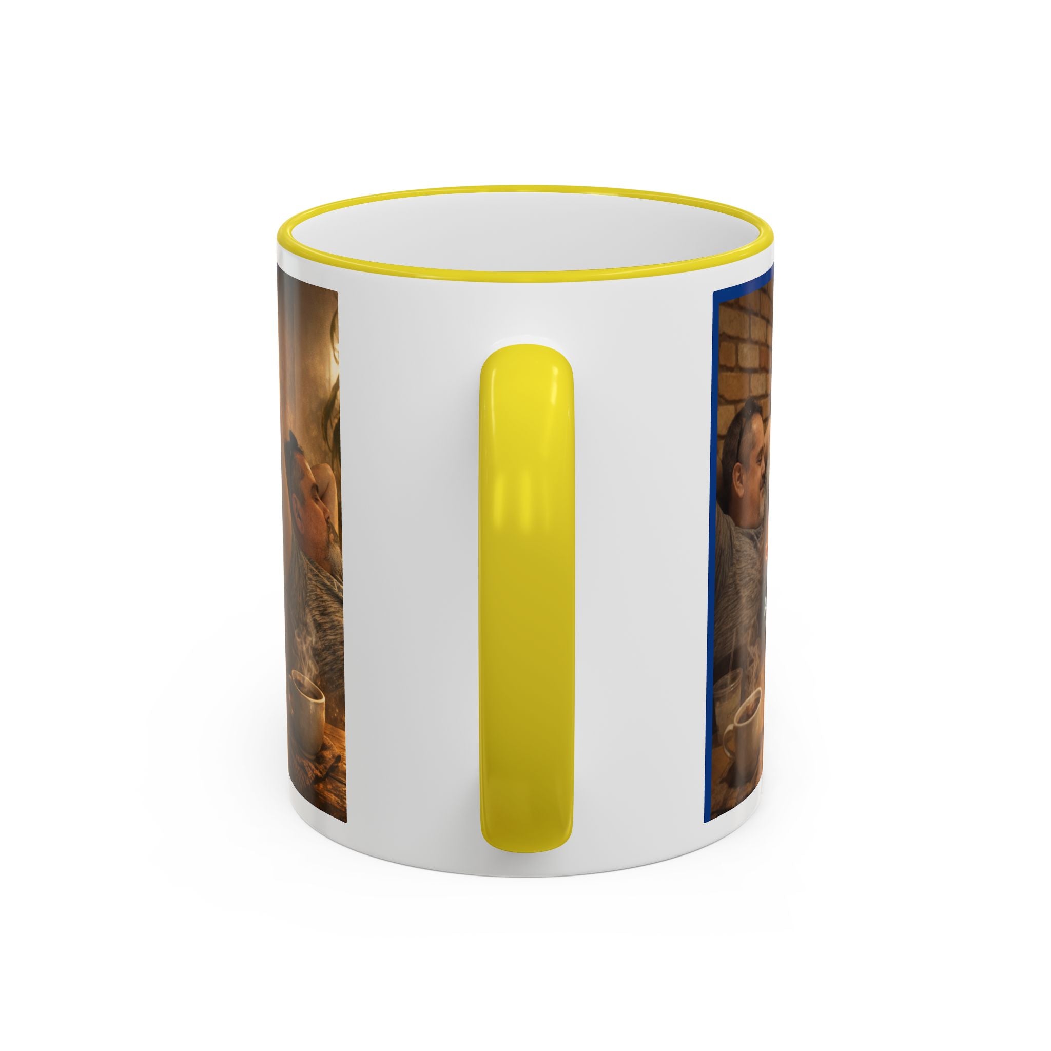 Autism Puzzle Heart Illustration Mug | Accent Rim & Handle