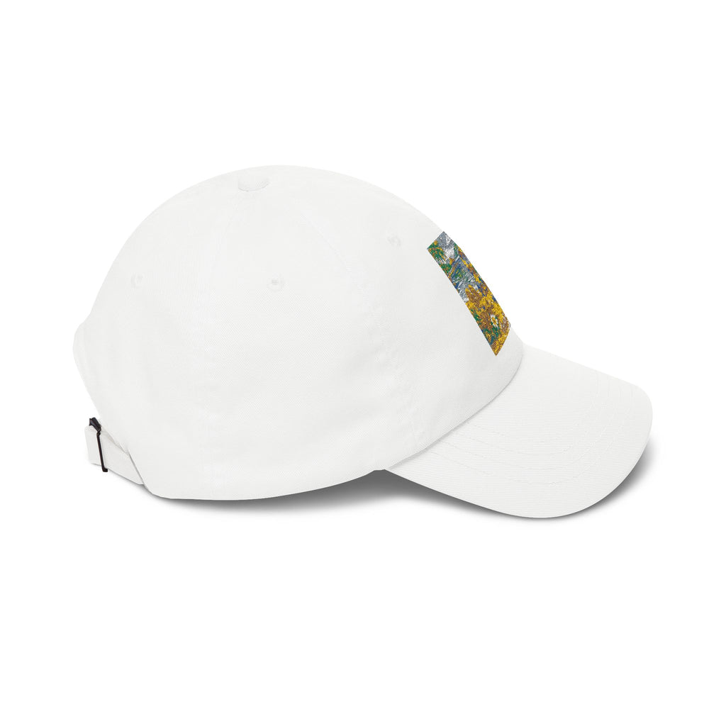 Floral Meadow Art Classic Dad Cap | Yellow Blue Wildflower Embroidery