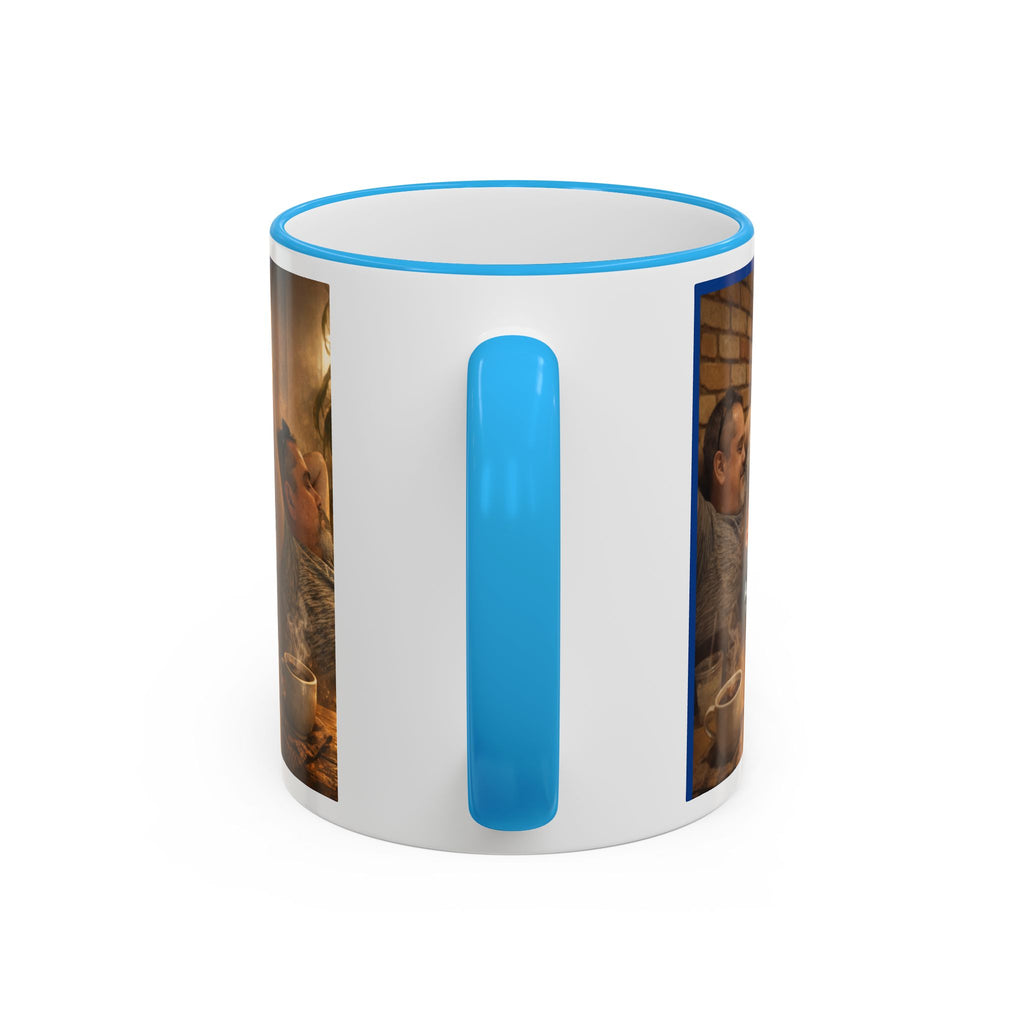 Autism Puzzle Heart Illustration Mug | Accent Rim & Handle